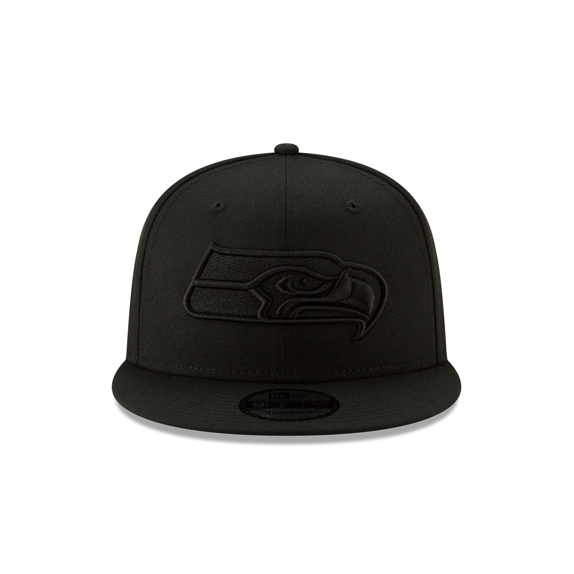 Alternative view of Seattle Seahawks Basic Black On Black 9Fifty Snapback Hat