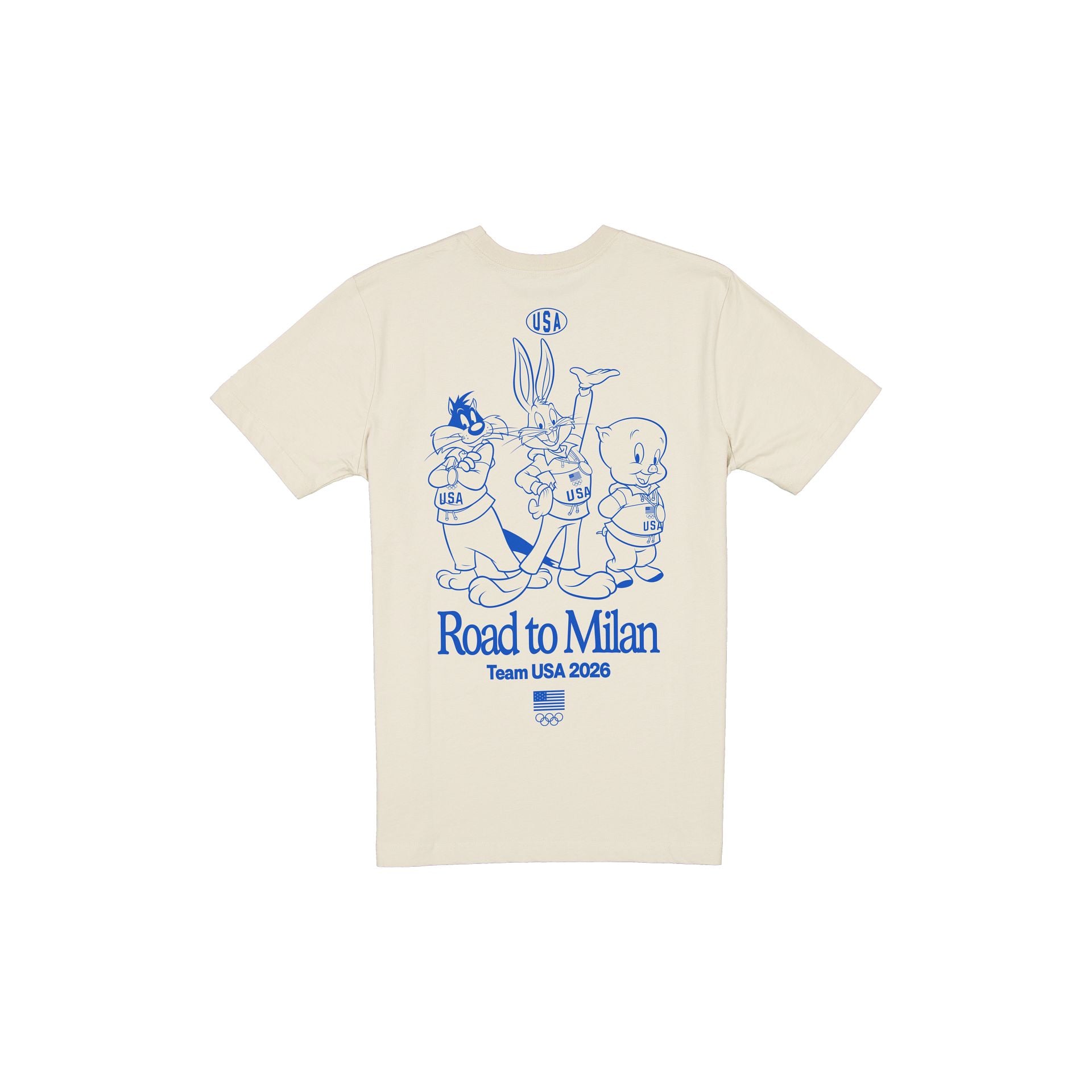 Alternative view of Team Usa Winter Olympics Looney Tunes Chrome White T-Shirt