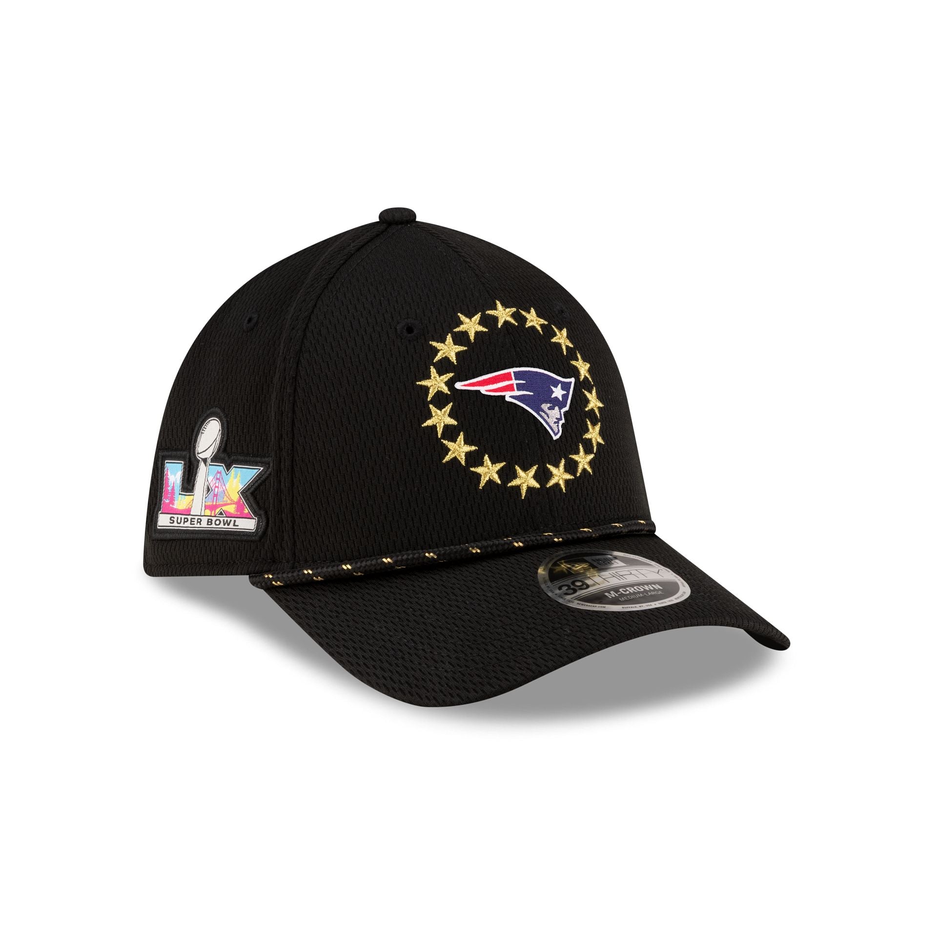 New England Patriots Super Bowl Lx Participation 39Thirty M-Crown Stretch Fit