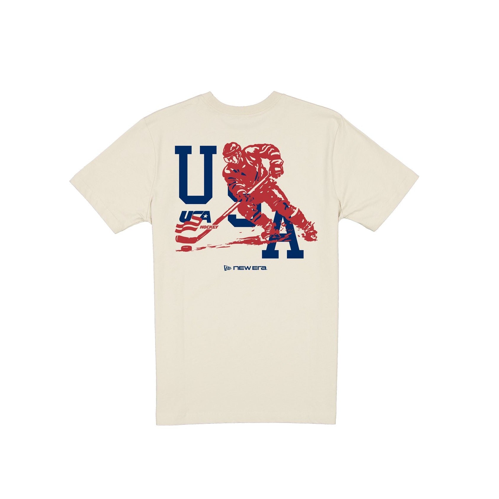 Alternative view of Usa Hockey Chrome White T-Shirt
