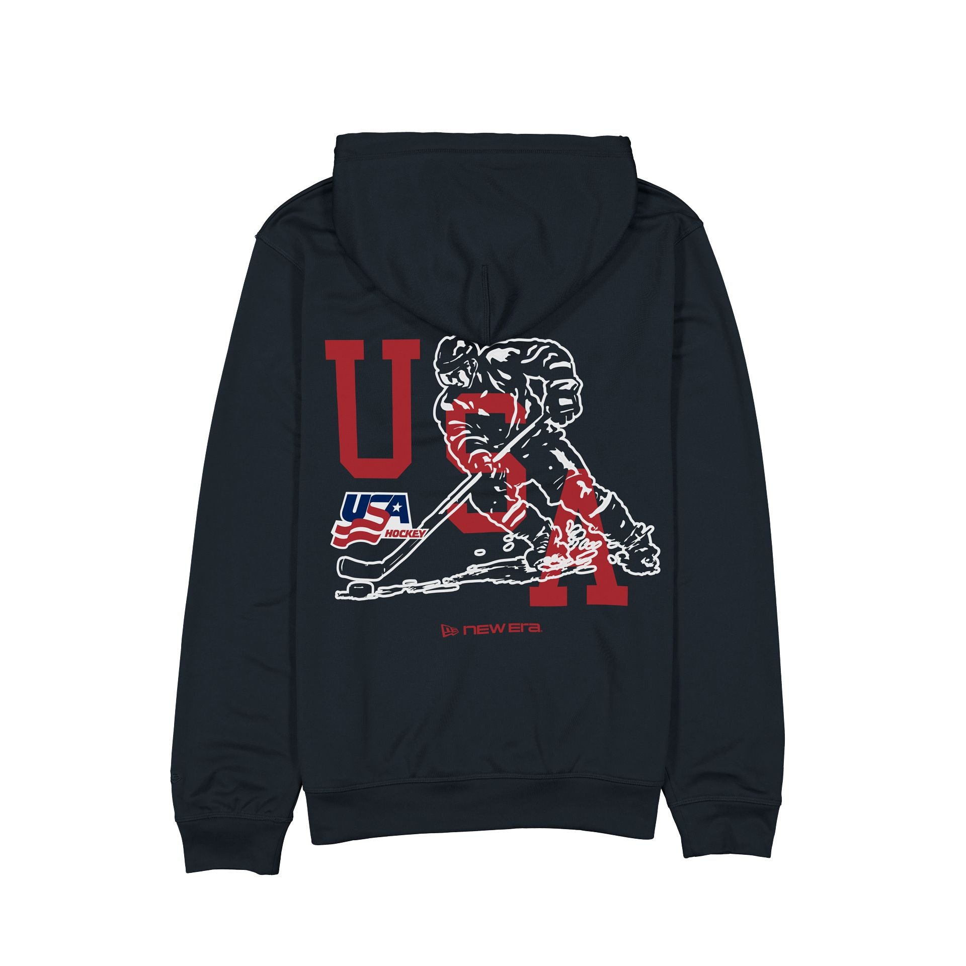 Alternative view of Usa Hockey Player Navy Hoodie