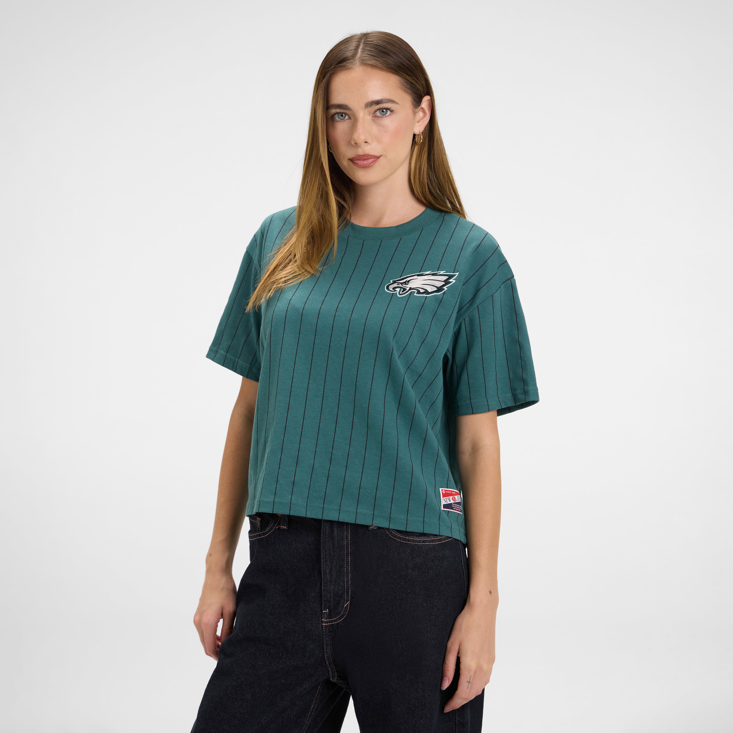 Alternative view of Kansas City Chiefs Throwback Women's Cropped Pinstripe T-Shirt