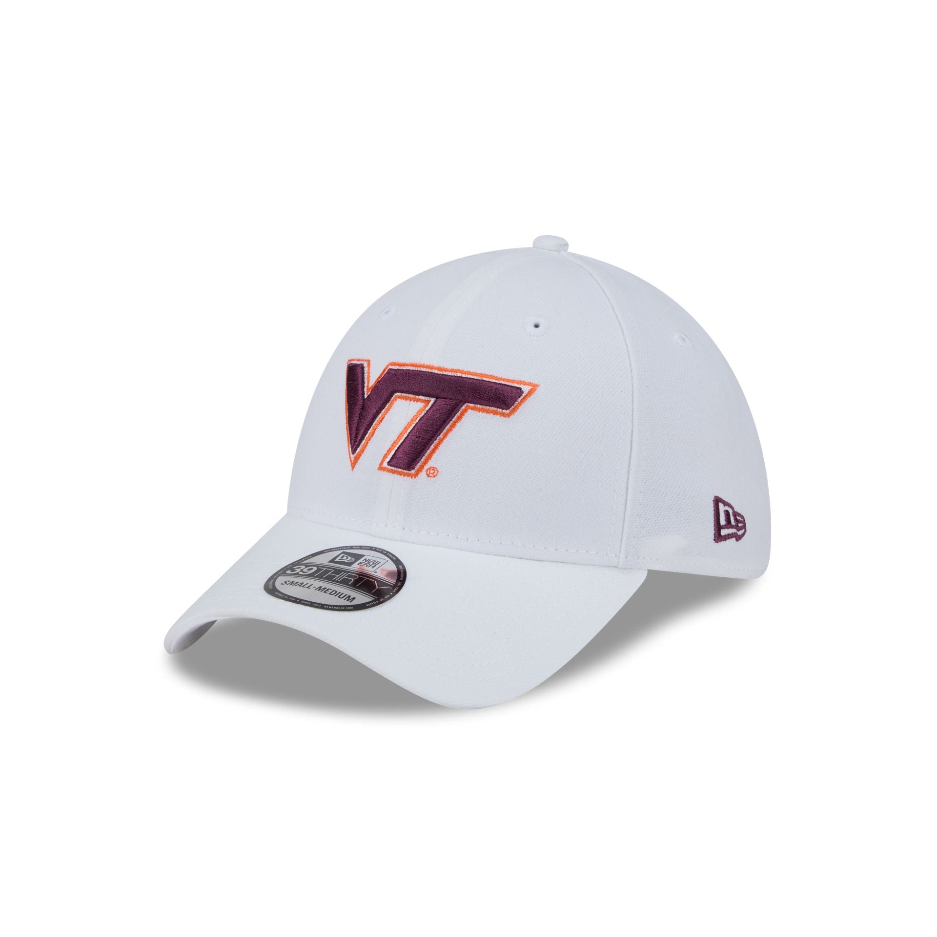 Virginia Tech Hokies Optic White 39Thirty Stretch Fit Hat