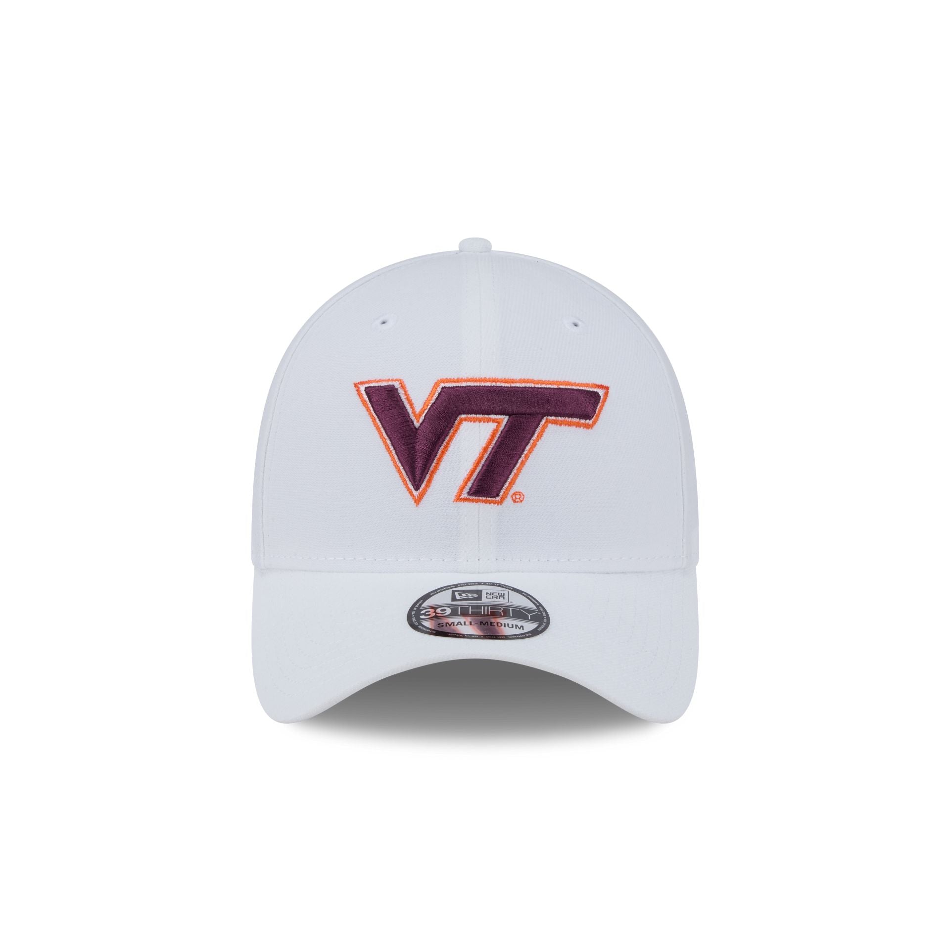 Alternative view of Virginia Tech Hokies Optic White 39Thirty Stretch Fit Hat
