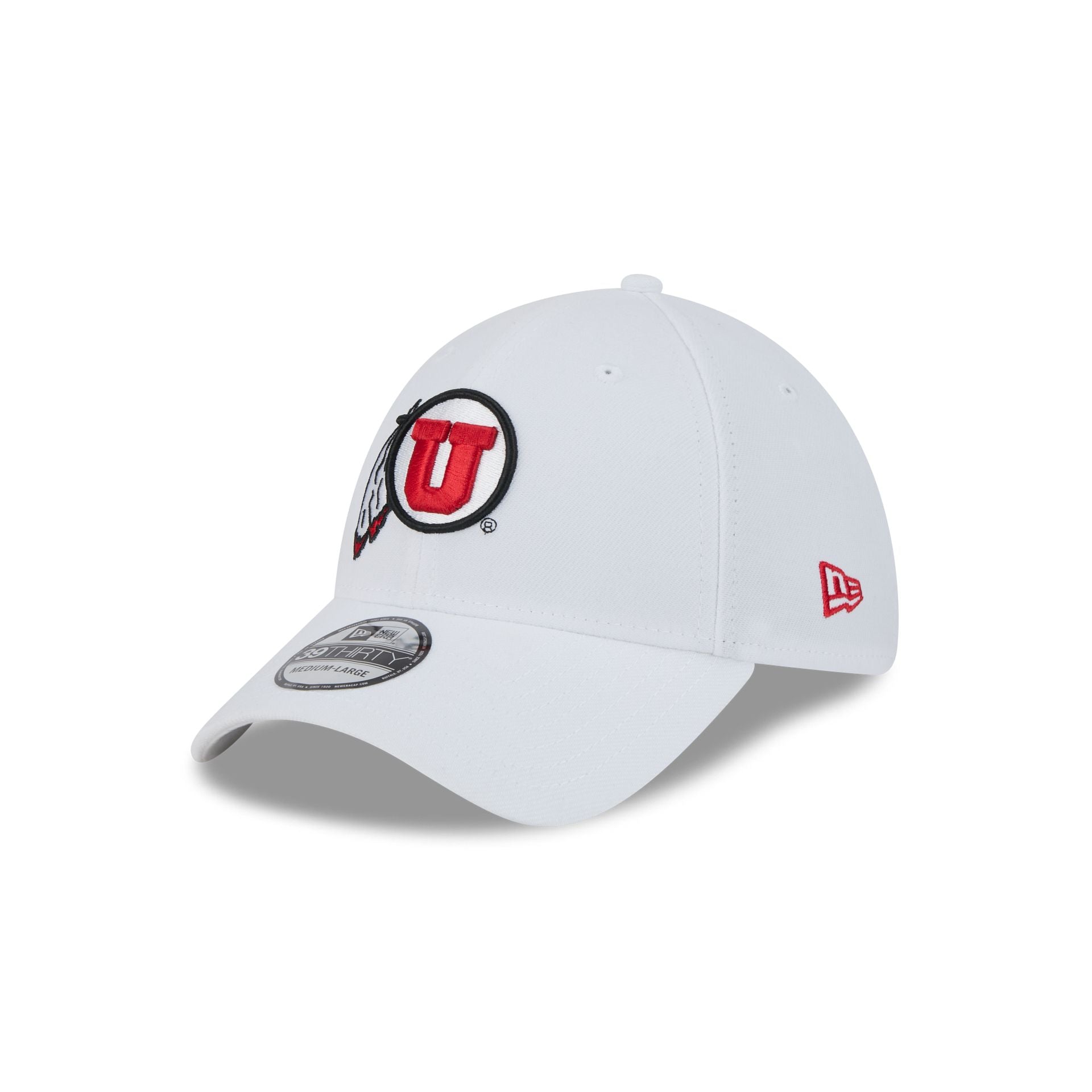 Utah Utes Optic White 39Thirty Stretch Fit Hat