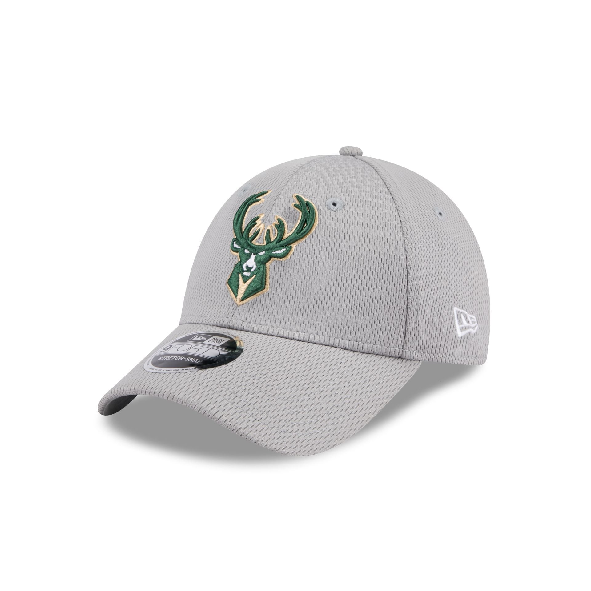 Milwaukee Bucks Gray 9Forty Stretch-Snap Hat