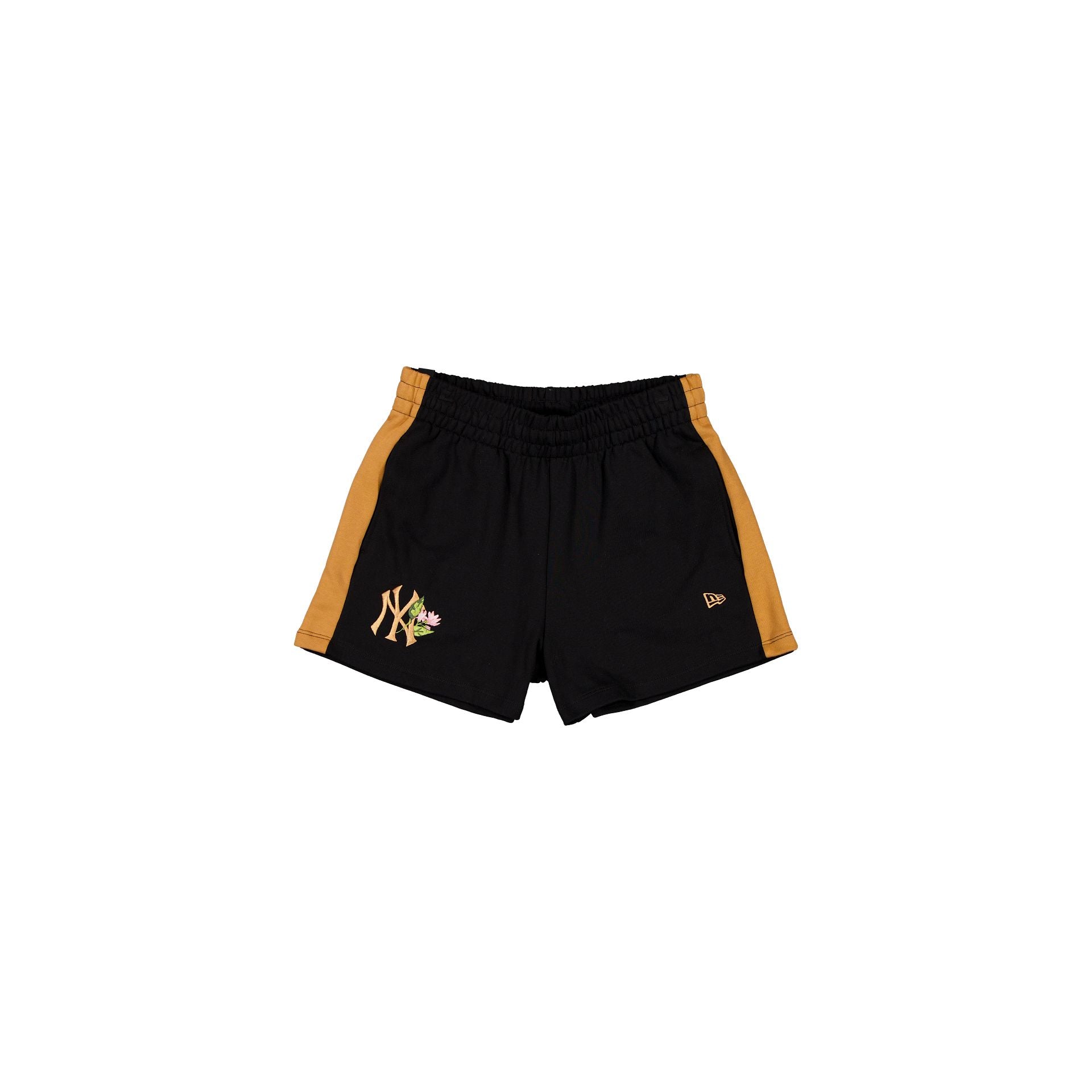 New York Yankees Women's High Waisted Black Floral Shorts