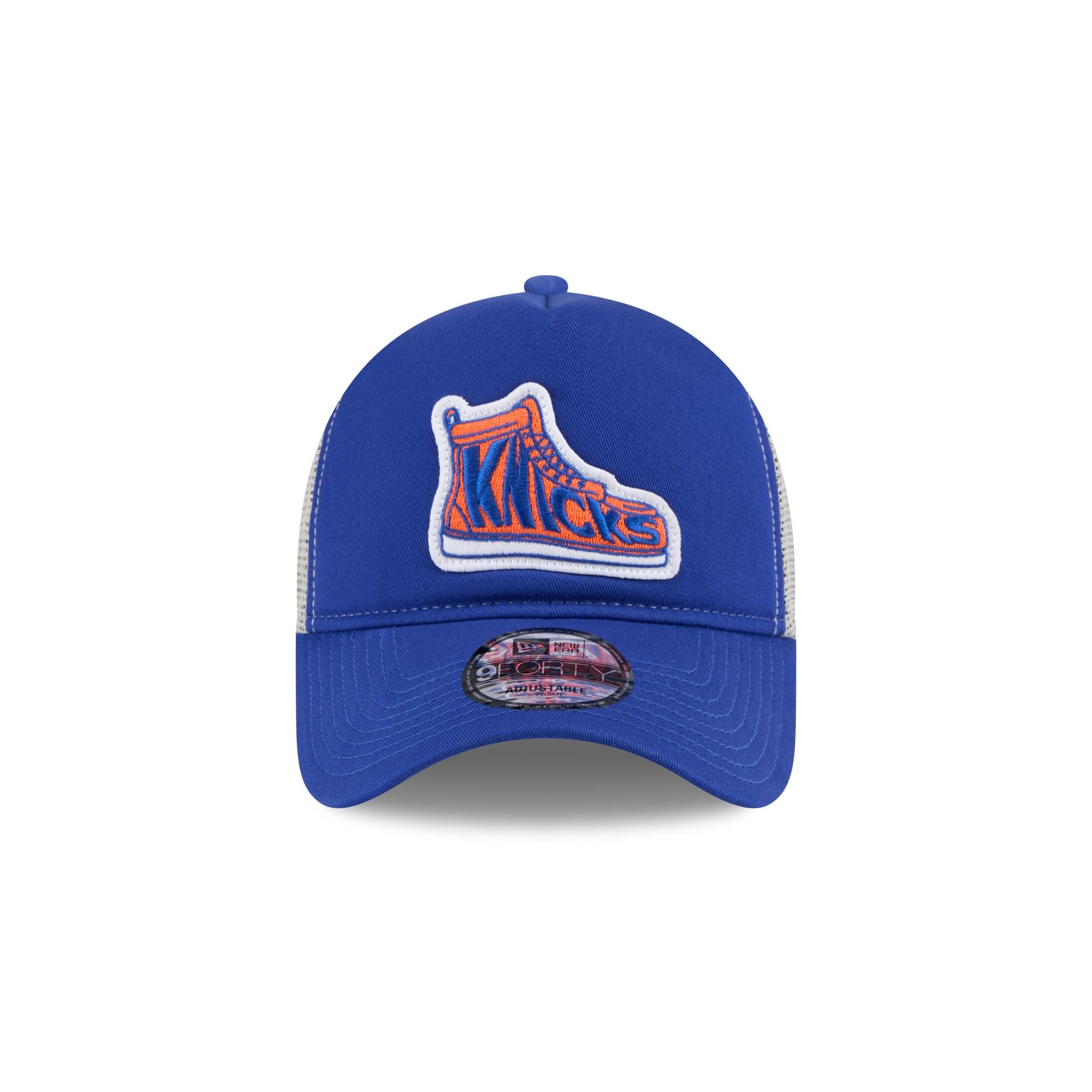 Alternative view of New York Knicks 2025 All-Star Game Fan Pack 9Forty A-Frame Trucker Hat