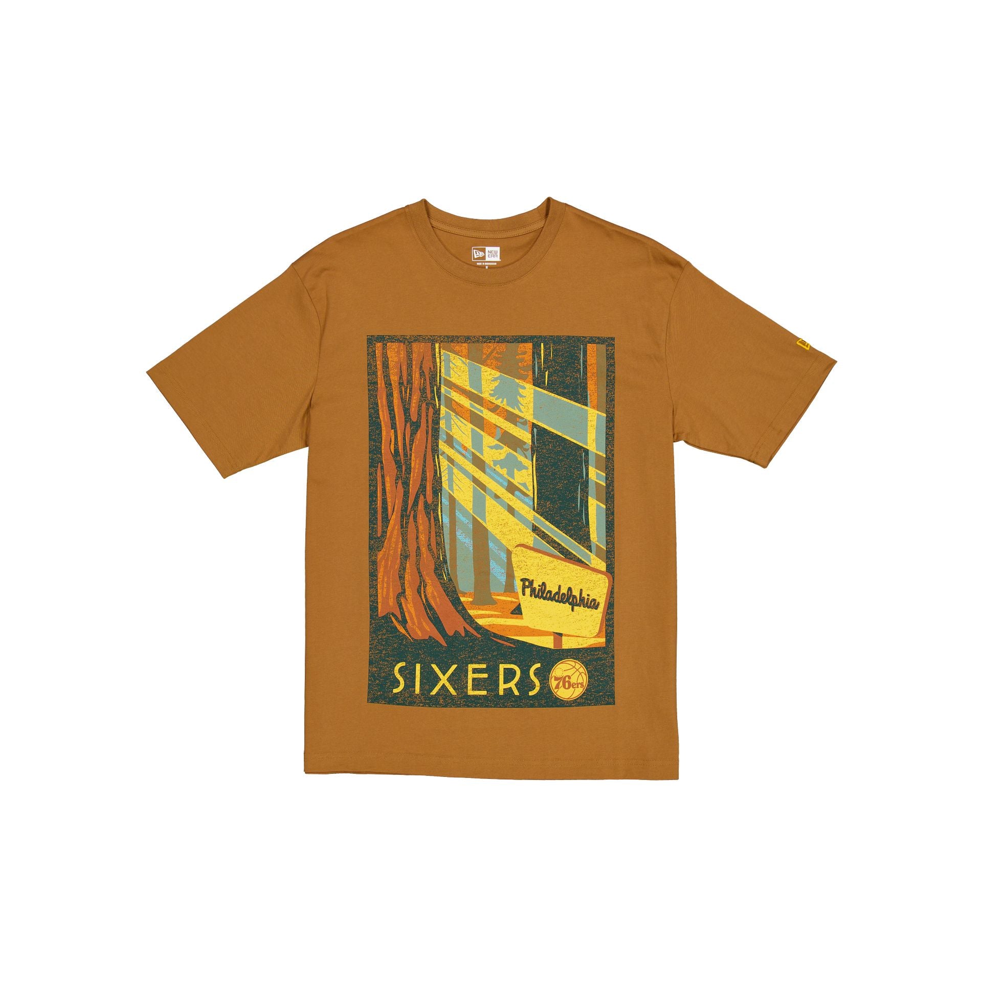 Philadelphia 76Ers 2025 All-Star Game Victory Grove Light Bronze T-Shirt
