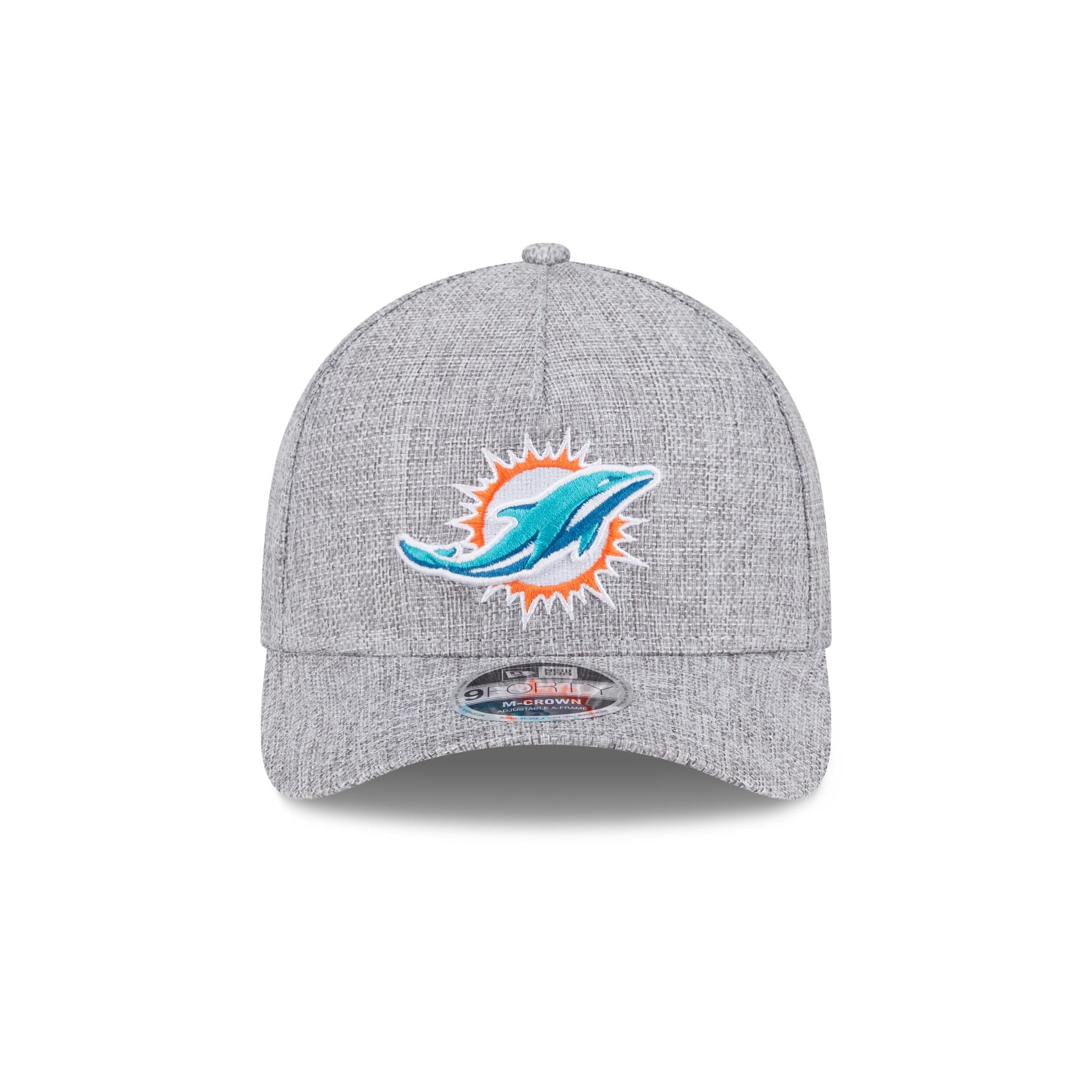 Alternative view of Miami Dolphins Cotton Weave Gray 9Forty M-Crown A-Frame Snapback Hat