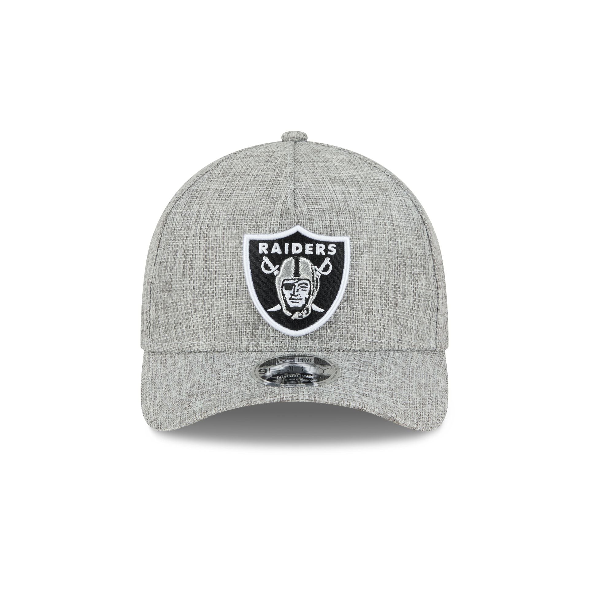 Alternative view of Las Vegas Raiders Cotton Weave Gray 9Forty M-Crown A-Frame Snapback Hat