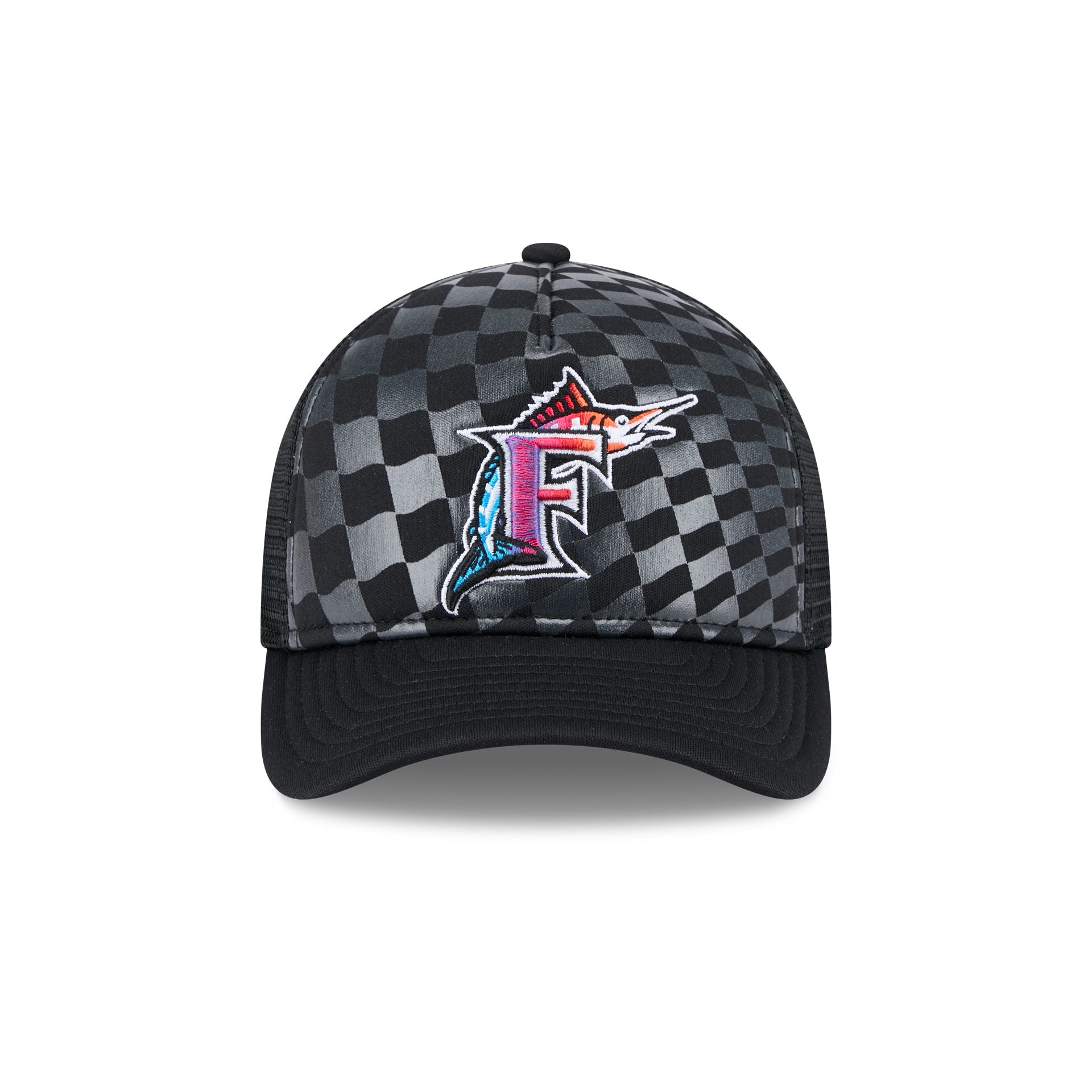 Alternative view of Miami Marlins Gradient Raceway 9Forty M-Crown A-Frame Trucker Hat