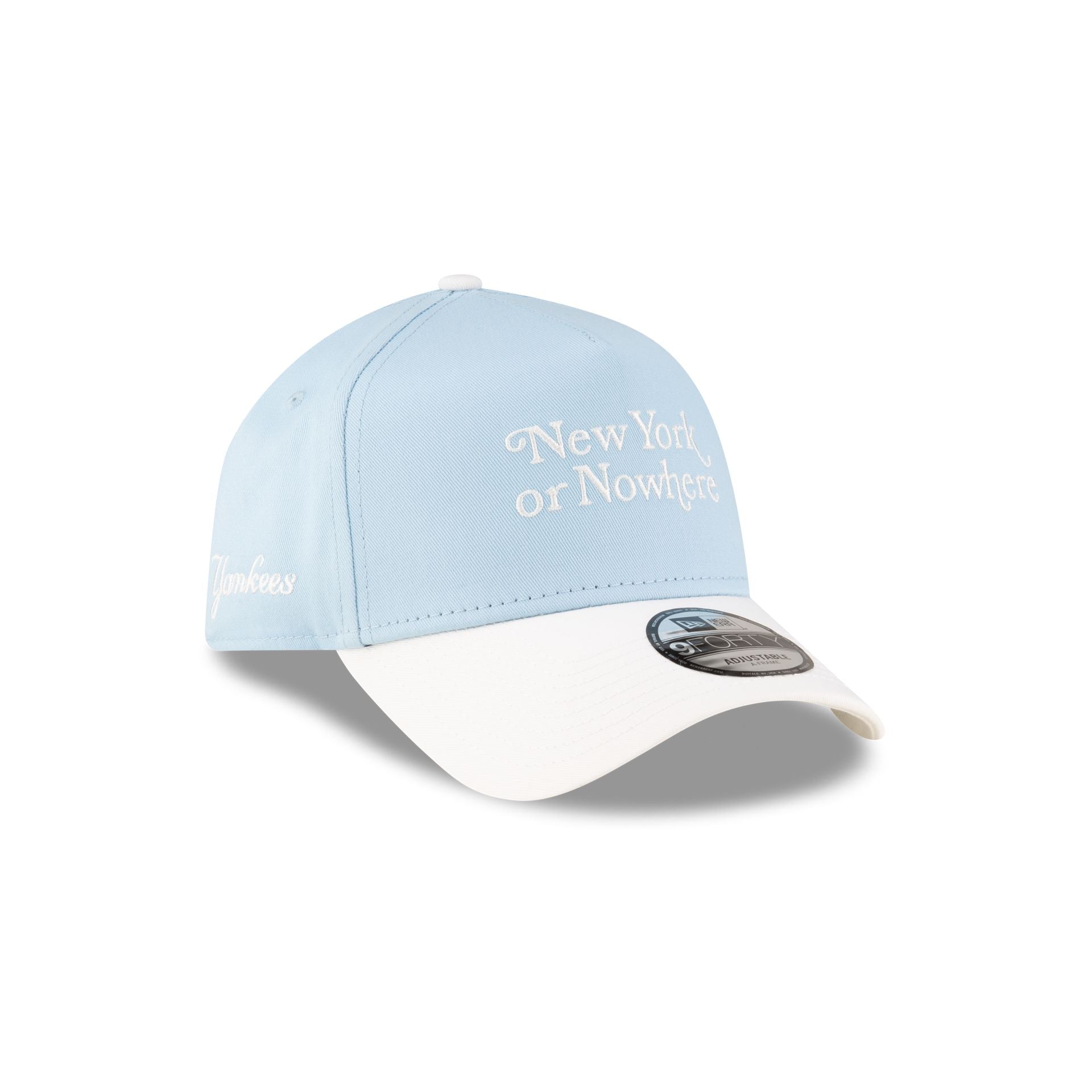 New York Or Nowhere X New York Yankees Blue Wordmark 9Forty A-Frame Snapback Hat