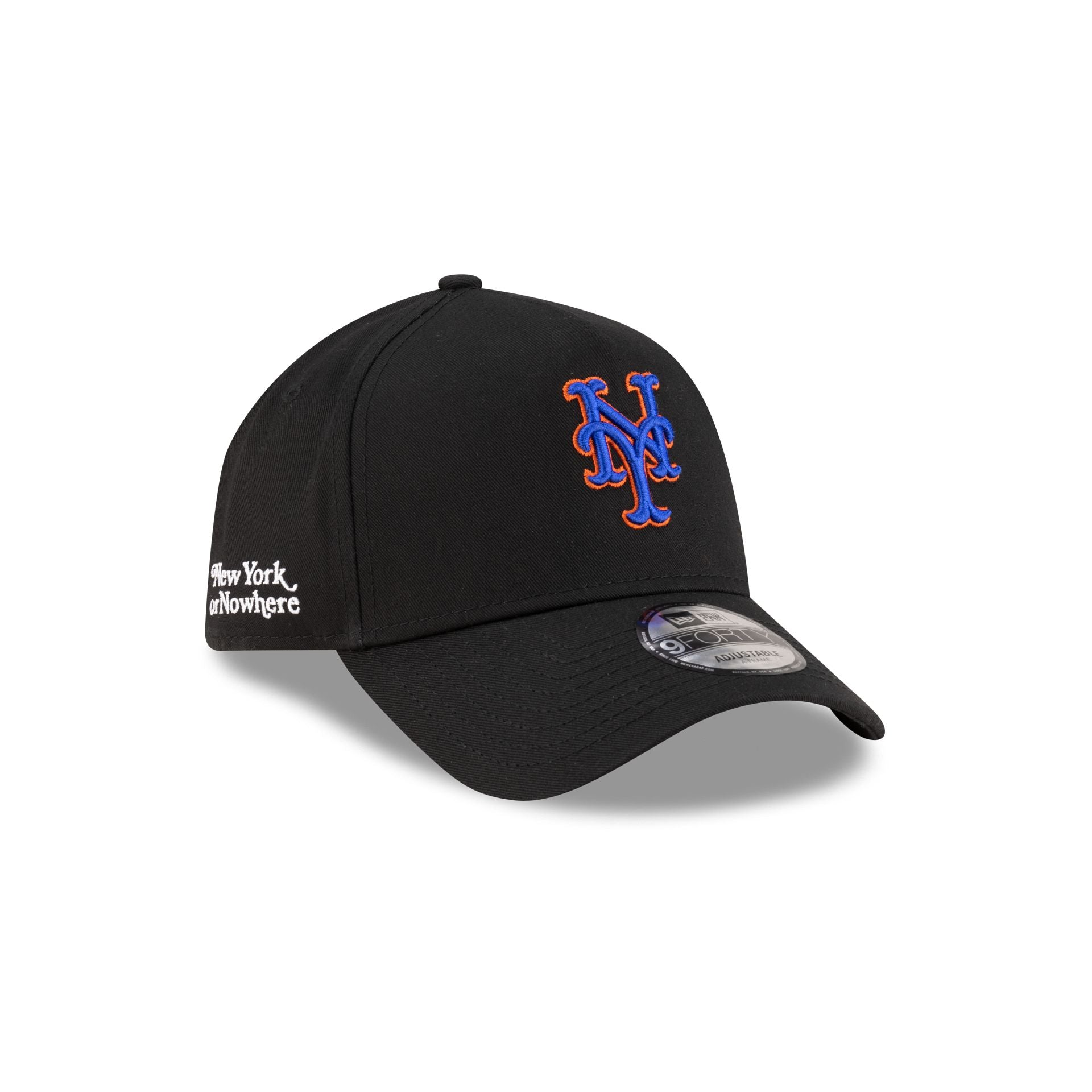 New York Or Nowhere X New York Mets Black 9Forty A-Frame Snapback Hat