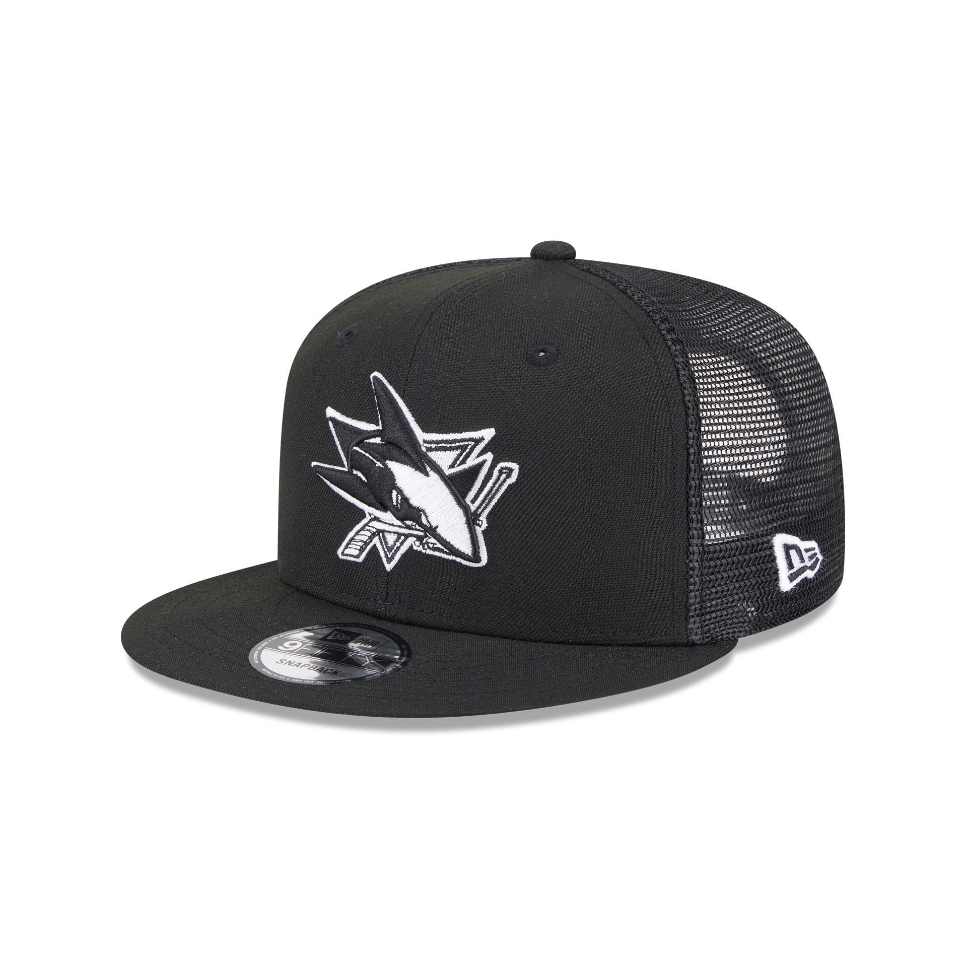 San Jose Sharks Black 9Fifty Trucker Hat