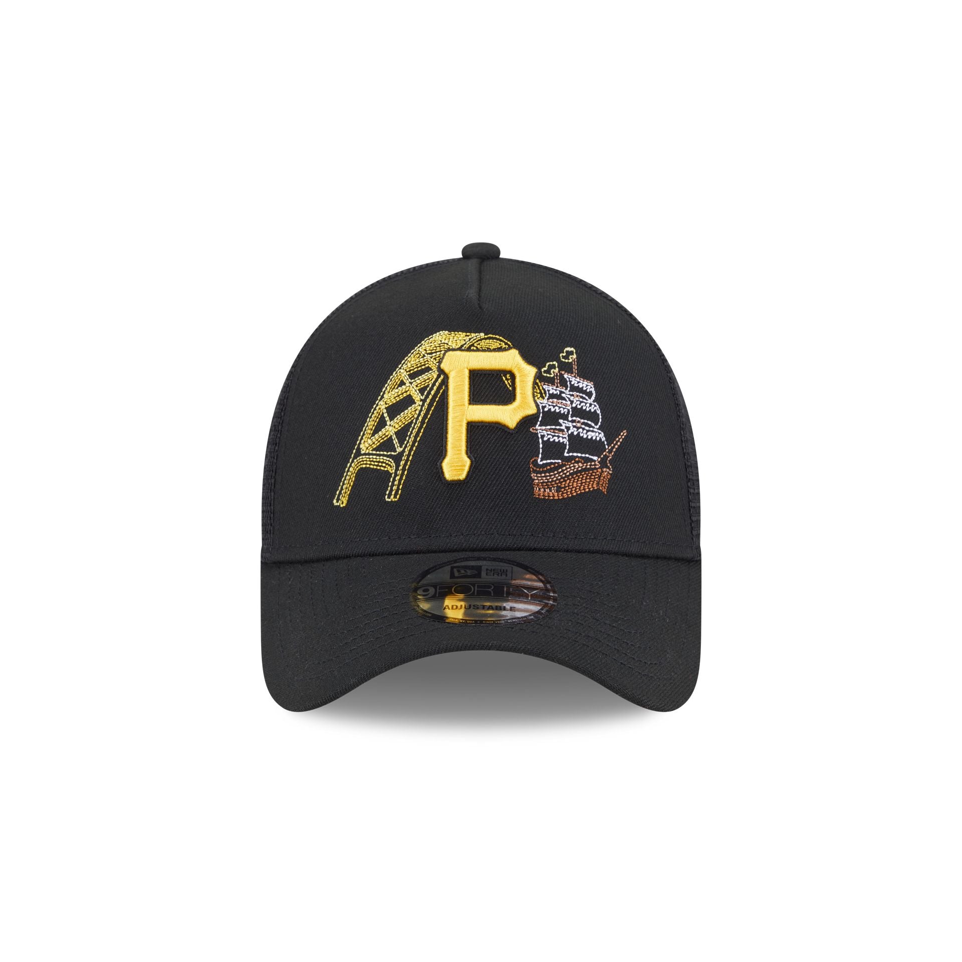 Alternative view of Pittsburgh Pirates State Stitch 9Forty A-Frame Trucker Hat