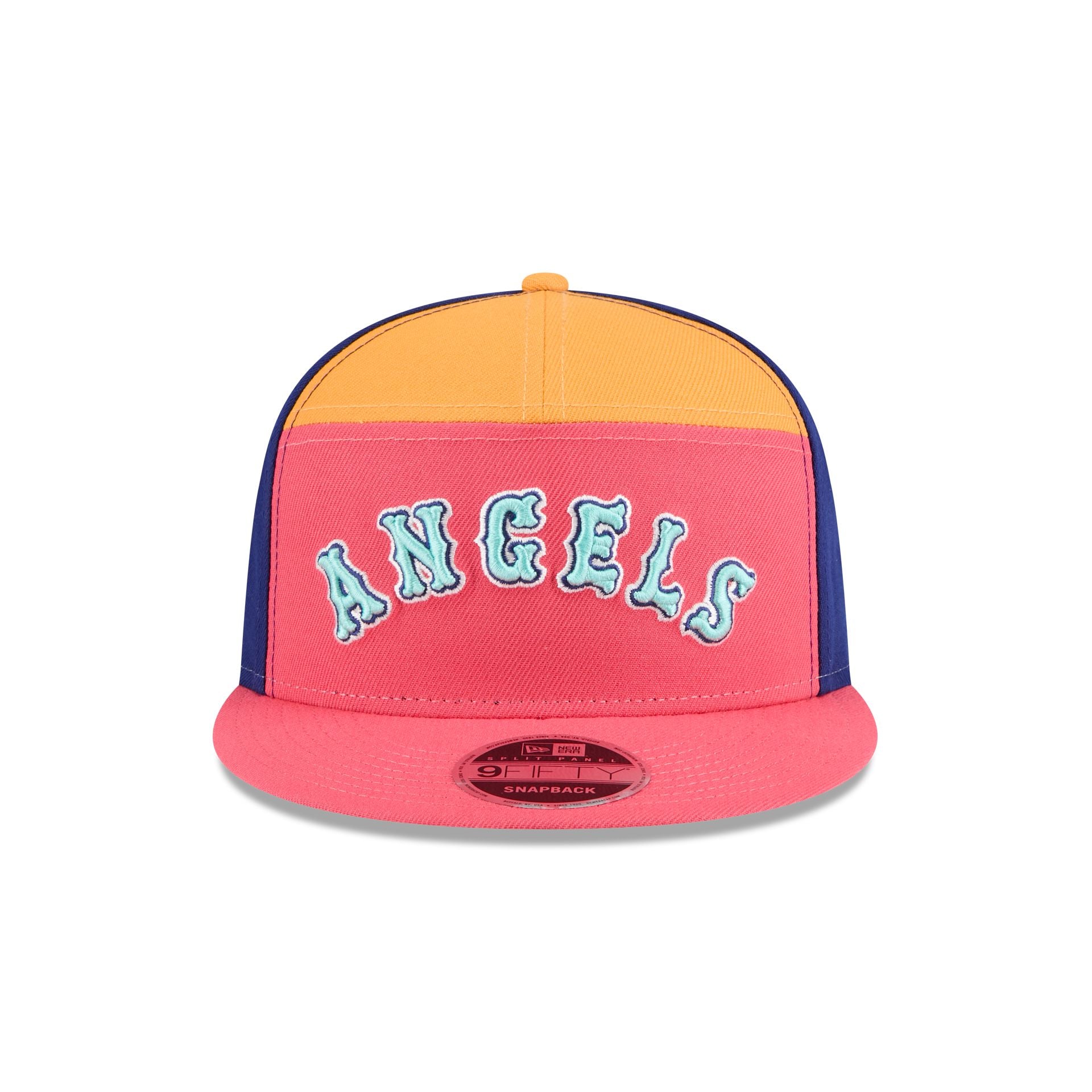 Alternative view of Los Angeles Angels Coral Split Panel 9Fifty Snapback Hat