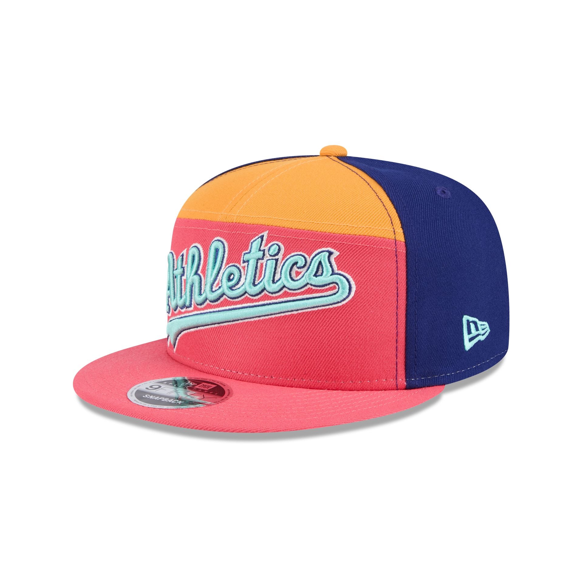 Athletics Coral Split Panel 9Fifty Snapback Hat