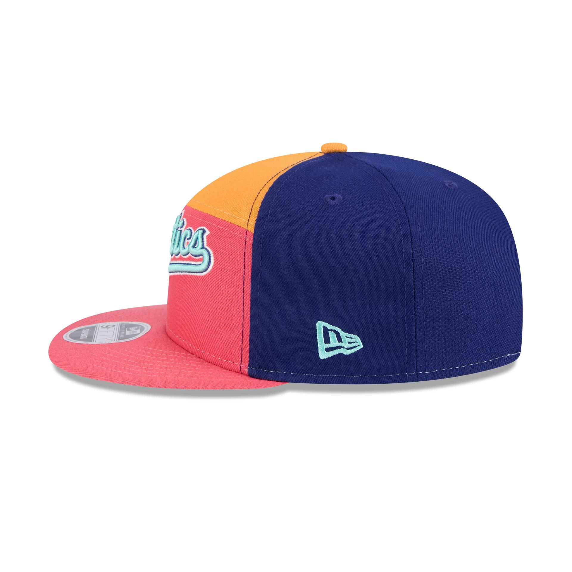 Athletics Coral Split Panel 9Fifty Snapback Hat - Image 4