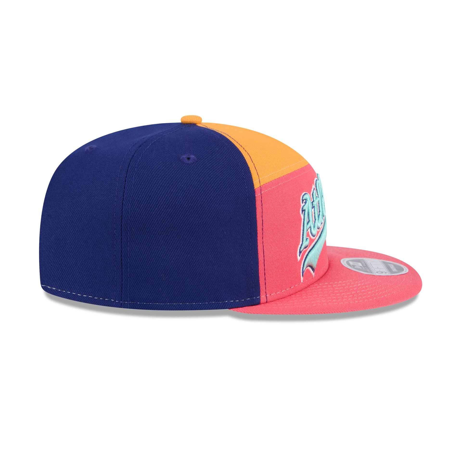 Athletics Coral Split Panel 9Fifty Snapback Hat - Image 5