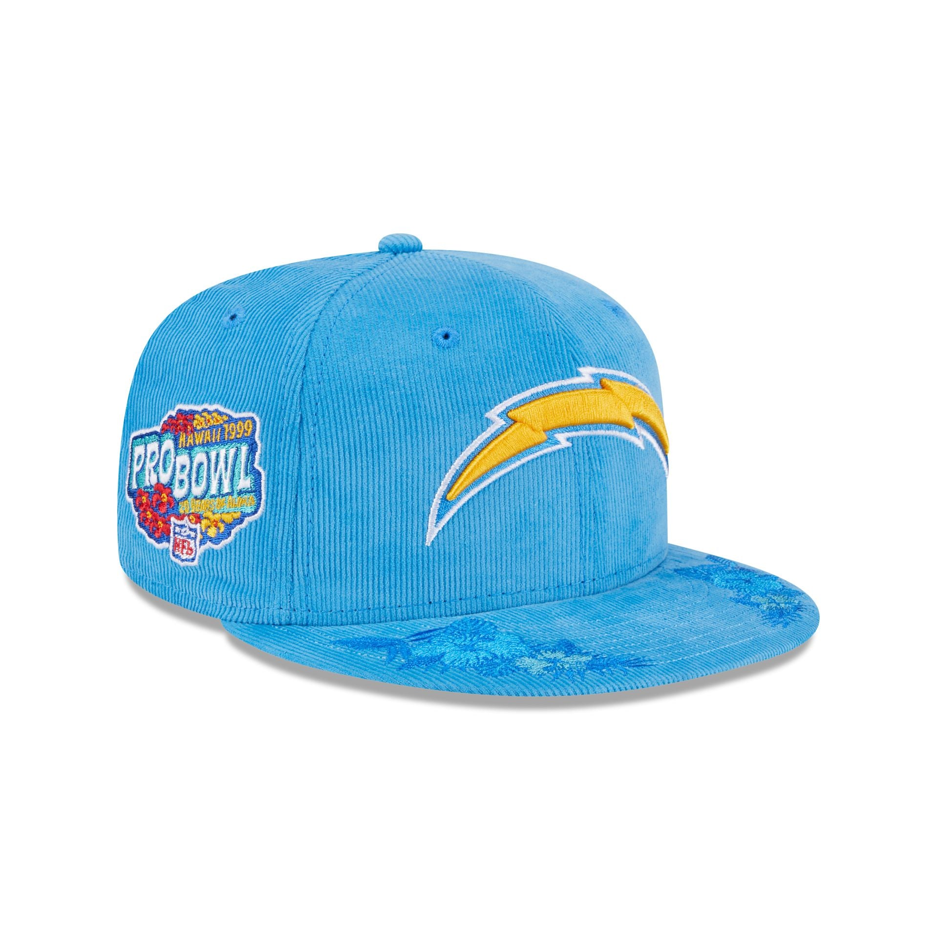 Just Caps Floral Corduroy Los Angeles Chargers 59Fifty Fitted Hat