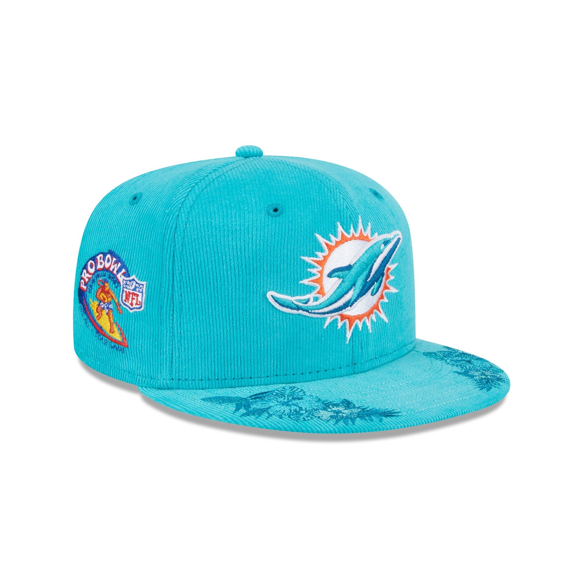 Just Caps Floral Corduroy Miami Dolphins 59Fifty Fitted Hat