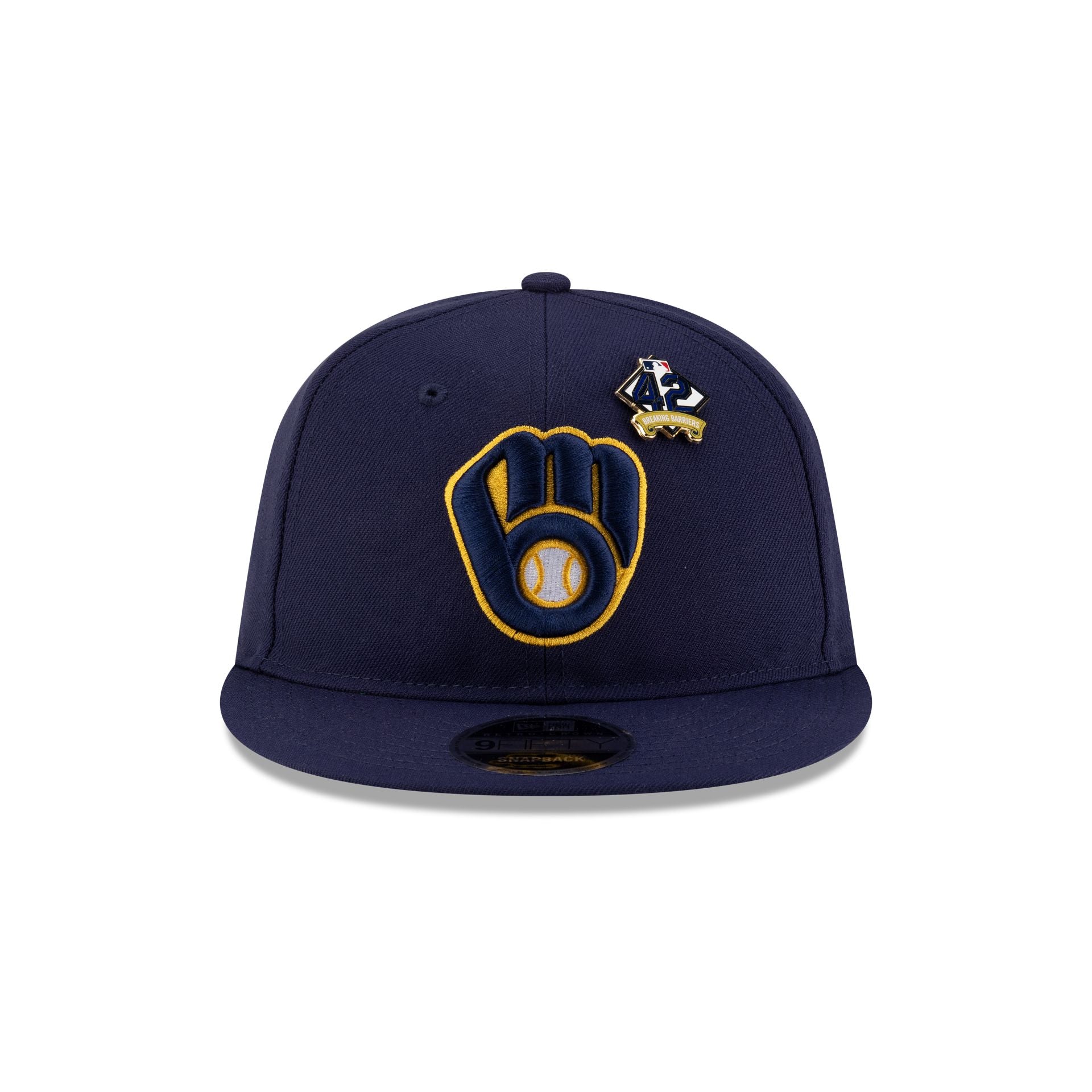 Alternative view of Milwaukee Brewers Jackie Robinson Day 2025 Retro Crown 9Fifty Snapback Hat
