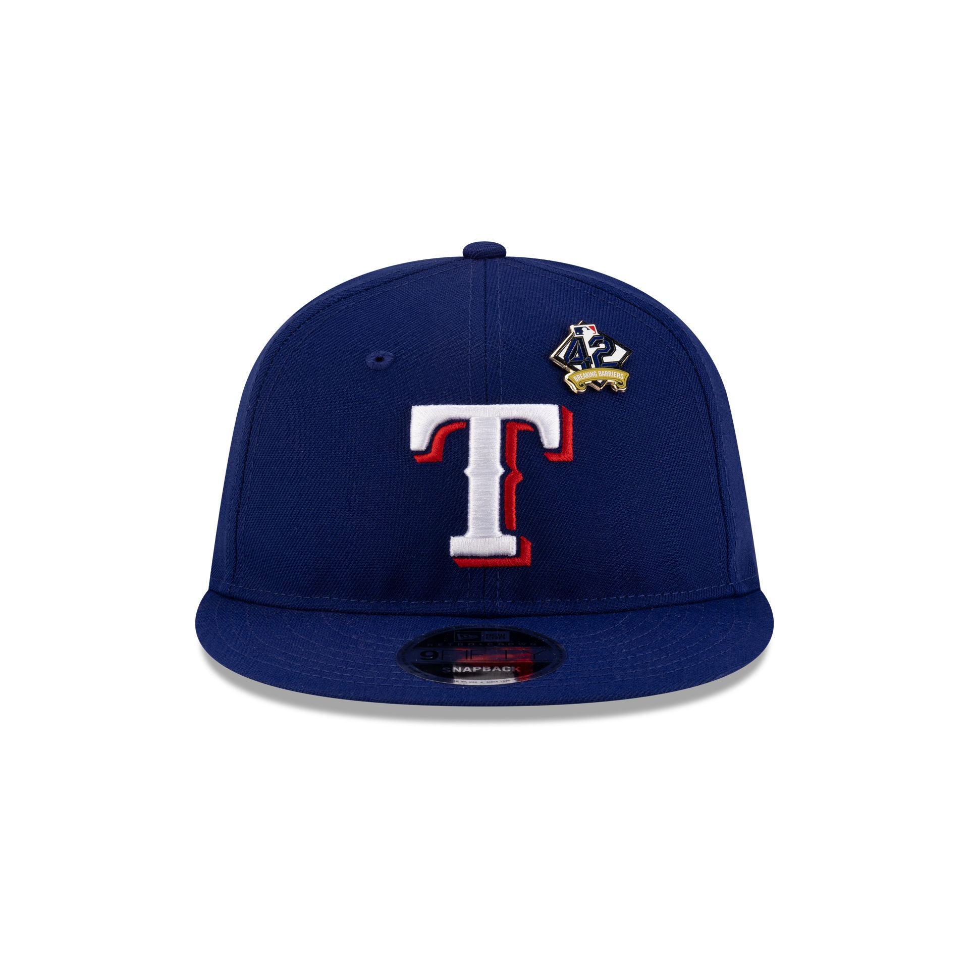 Alternative view of Texas Rangers Jackie Robinson Day 2025 Retro Crown 9Fifty Snapback Hat