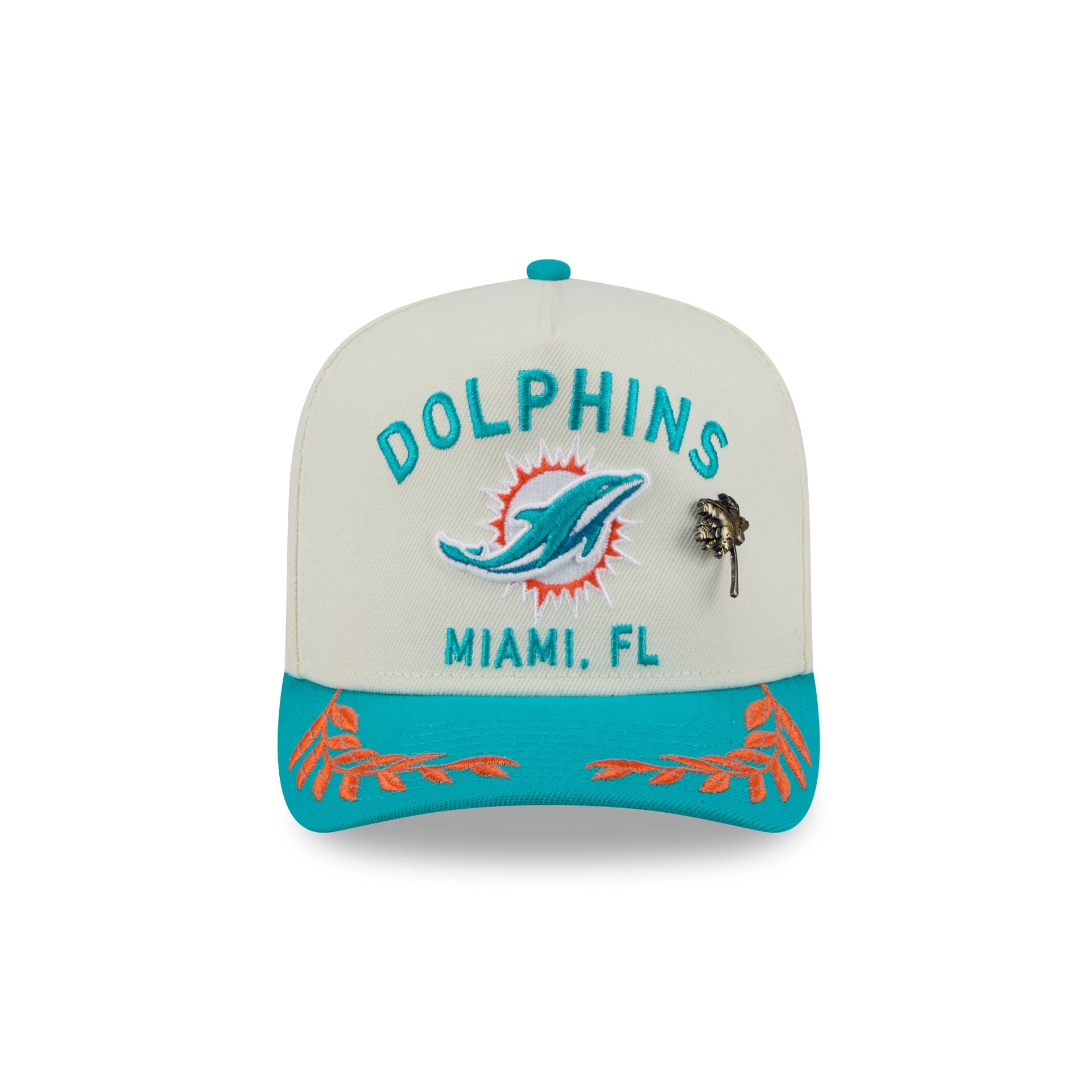 Alternative view of Miami Dolphins 2025 Draft Chrome White 59Fifty A-Frame Fitted Hat