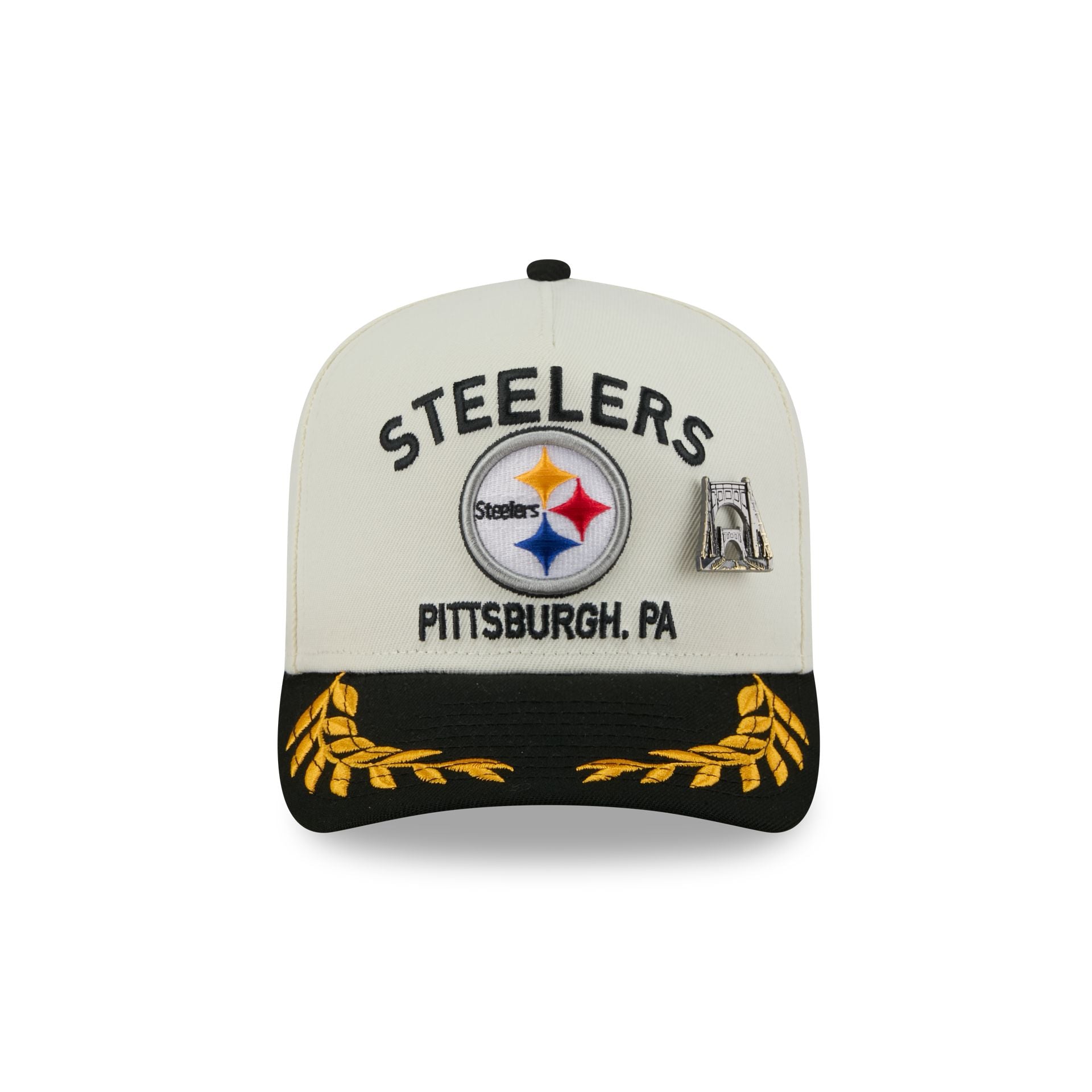 Alternative view of Pittsburgh Steelers 2025 Draft Chrome White 59Fifty A-Frame Fitted Hat