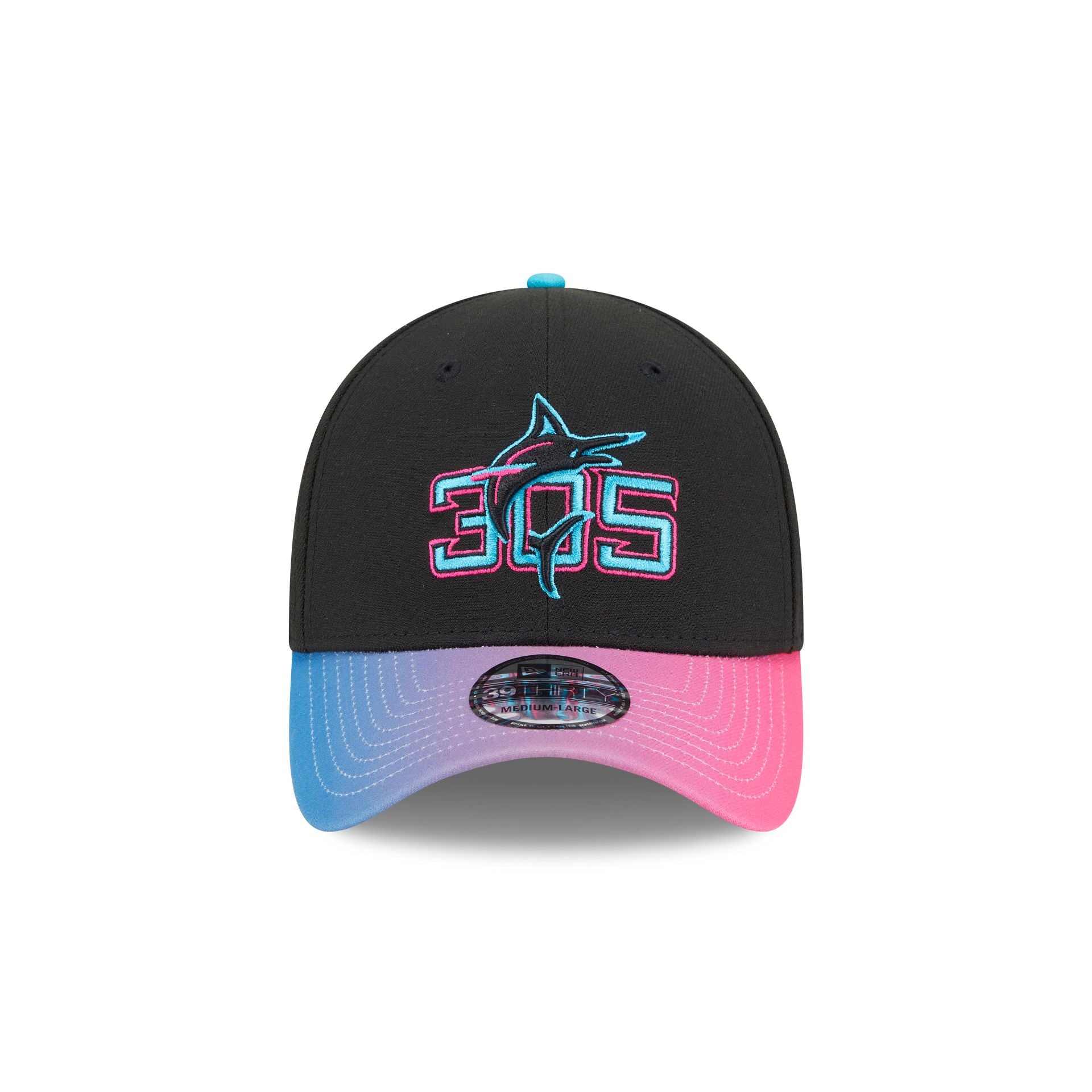 Alternative view of Miami Marlins City Connect 39Thirty Stretch Fit Hat