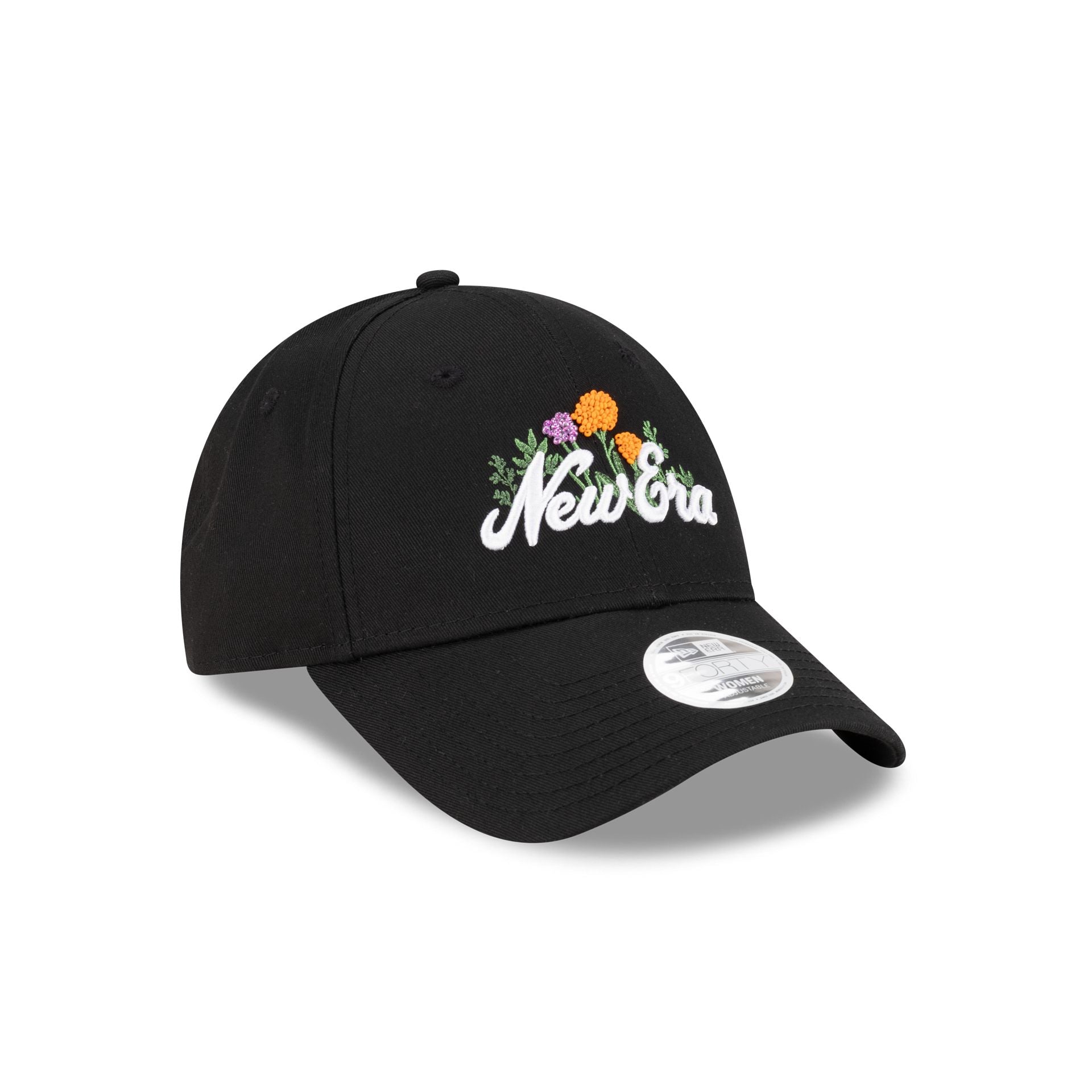 New Era Cap Beaded Floral Black Women's 9Forty Adjustable Hat - Image 3