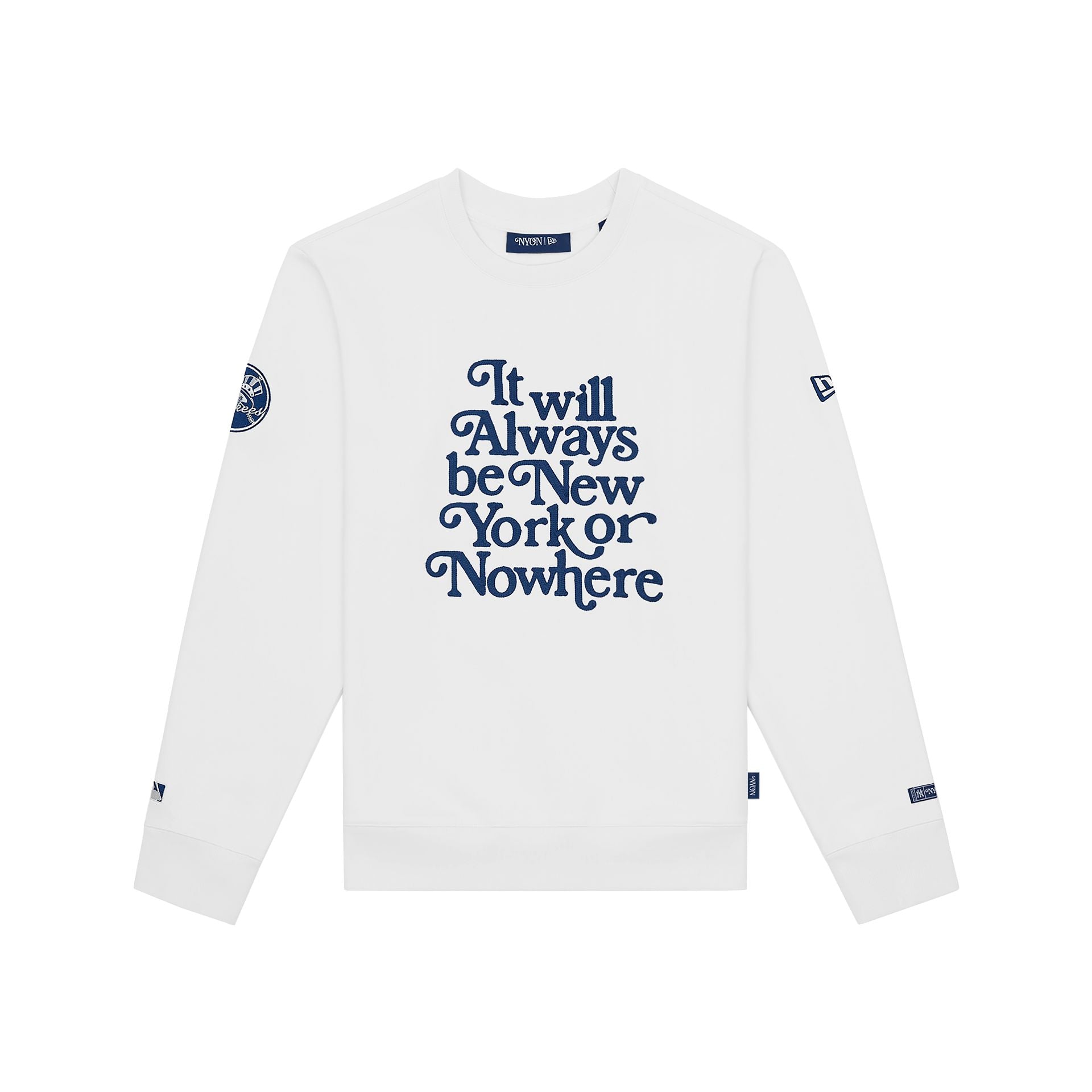 New York Or Nowhere X New York Yankees Pinstripe White Crewneck