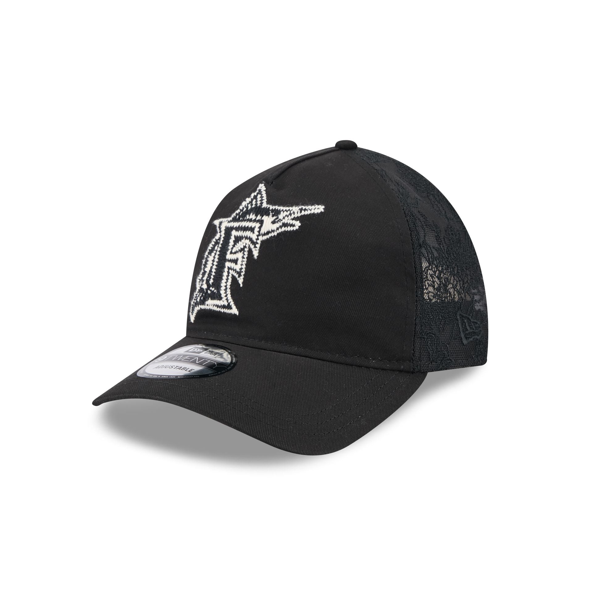 Miami Marlins Embroidered Mesh 9Twenty A-Frame Adjustable Hat