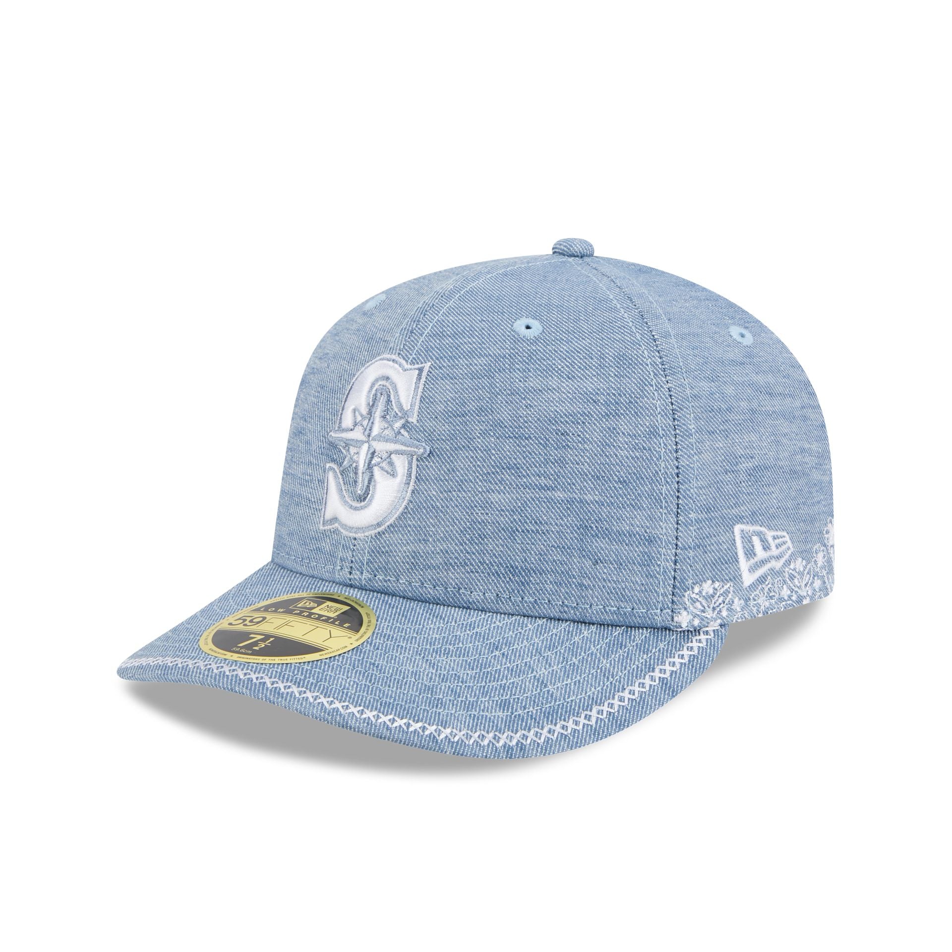 Seattle Mariners Hand Stitched Chambray Low Profile 59Fifty Fitted Hat