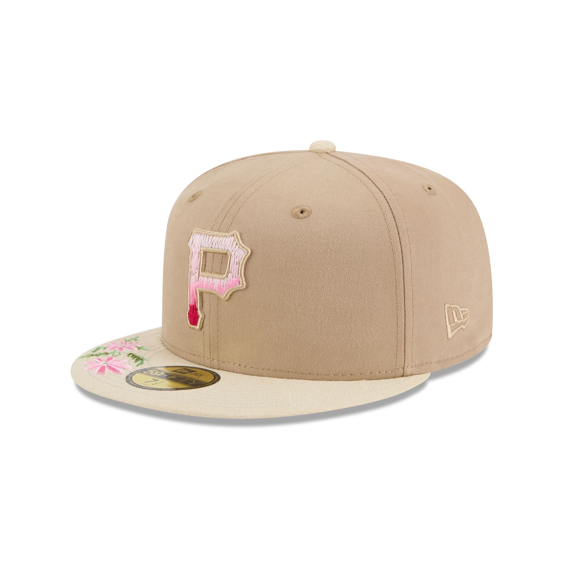 Pittsburgh Pirates Hand Stitched Floral 59Fifty Fitted Hat