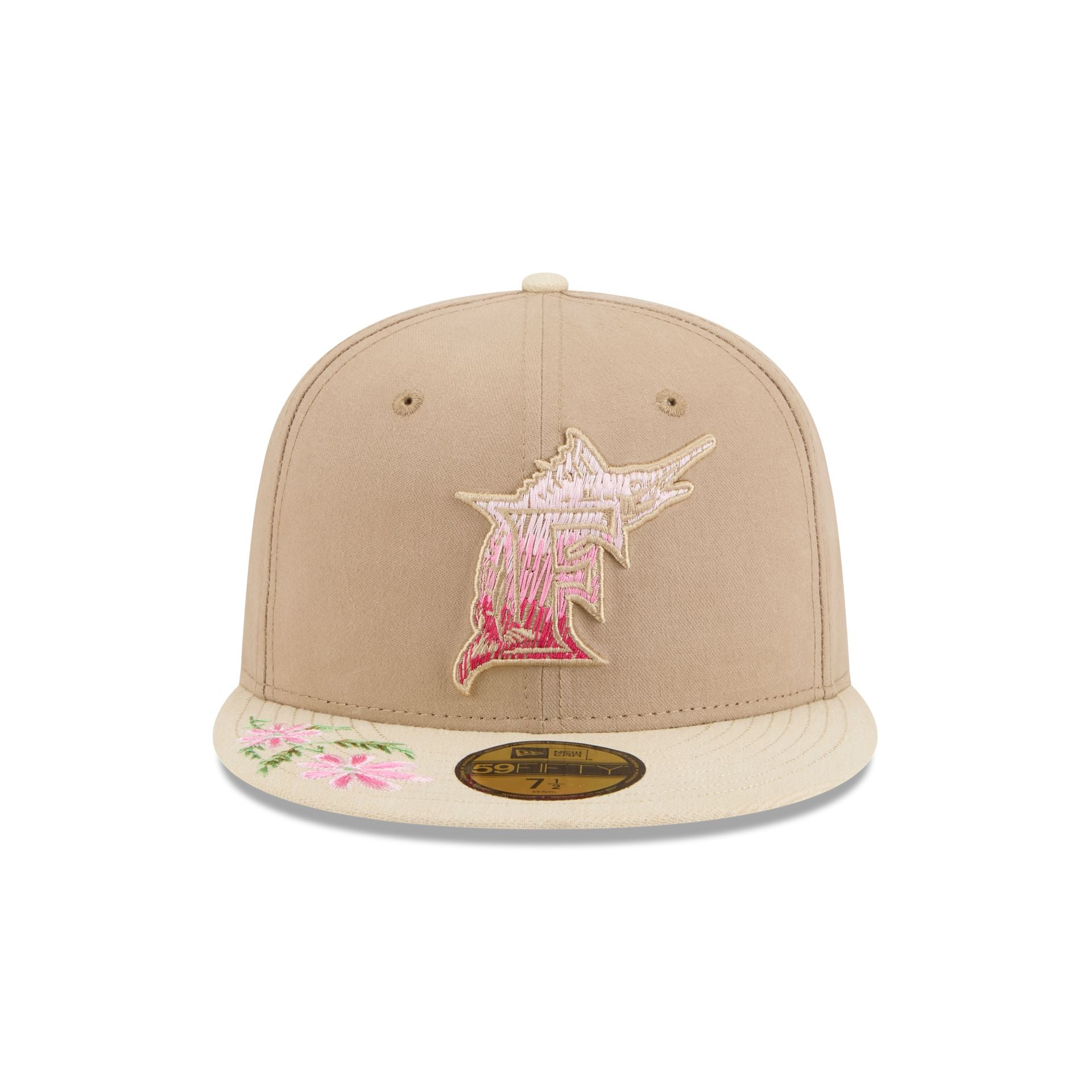 Alternative view of Miami Marlins Hand Stitched Floral 59Fifty Fitted Hat