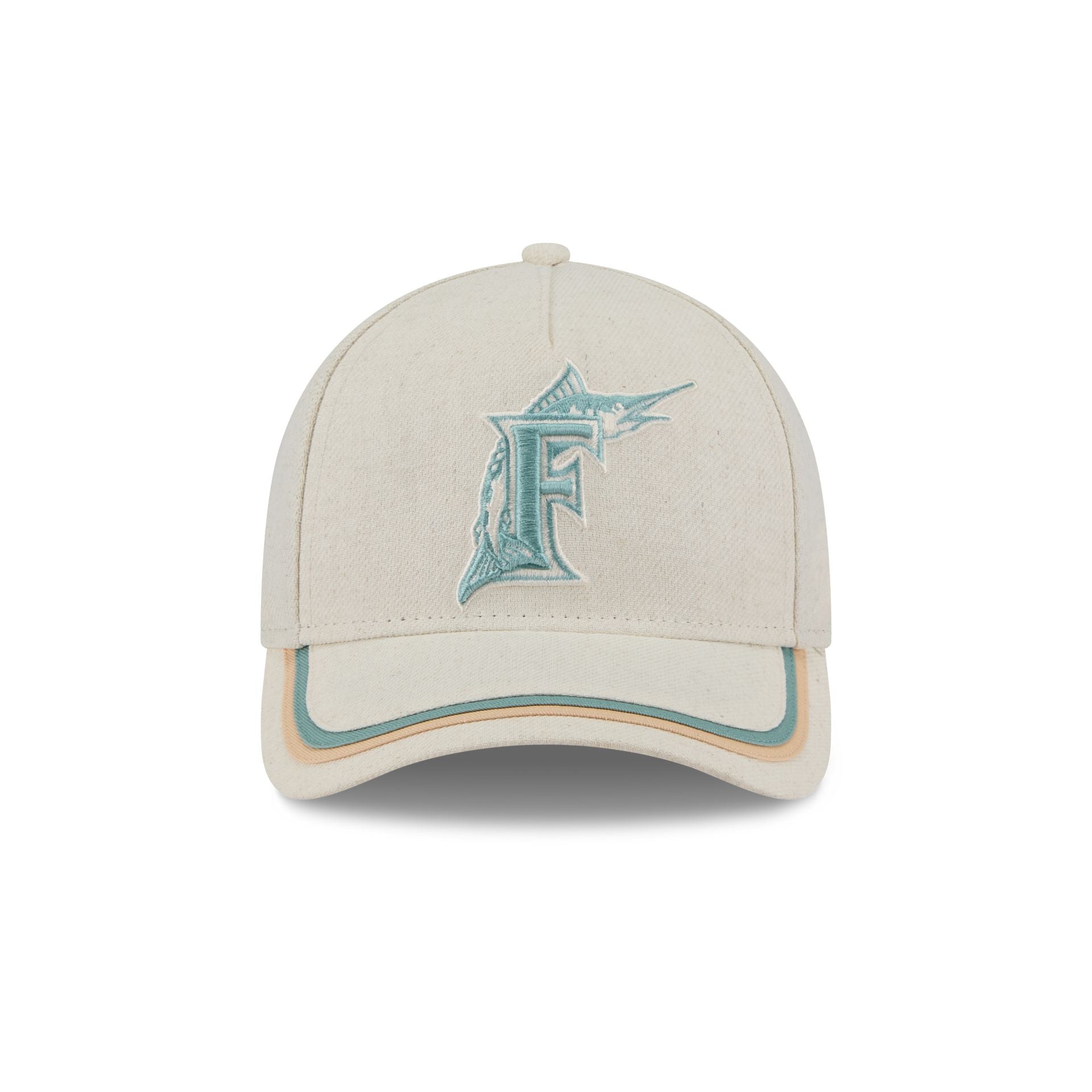 Alternative view of Miami Marlins Neutral Hemp 9Forty M-Crown A-Frame Adjustable Hat