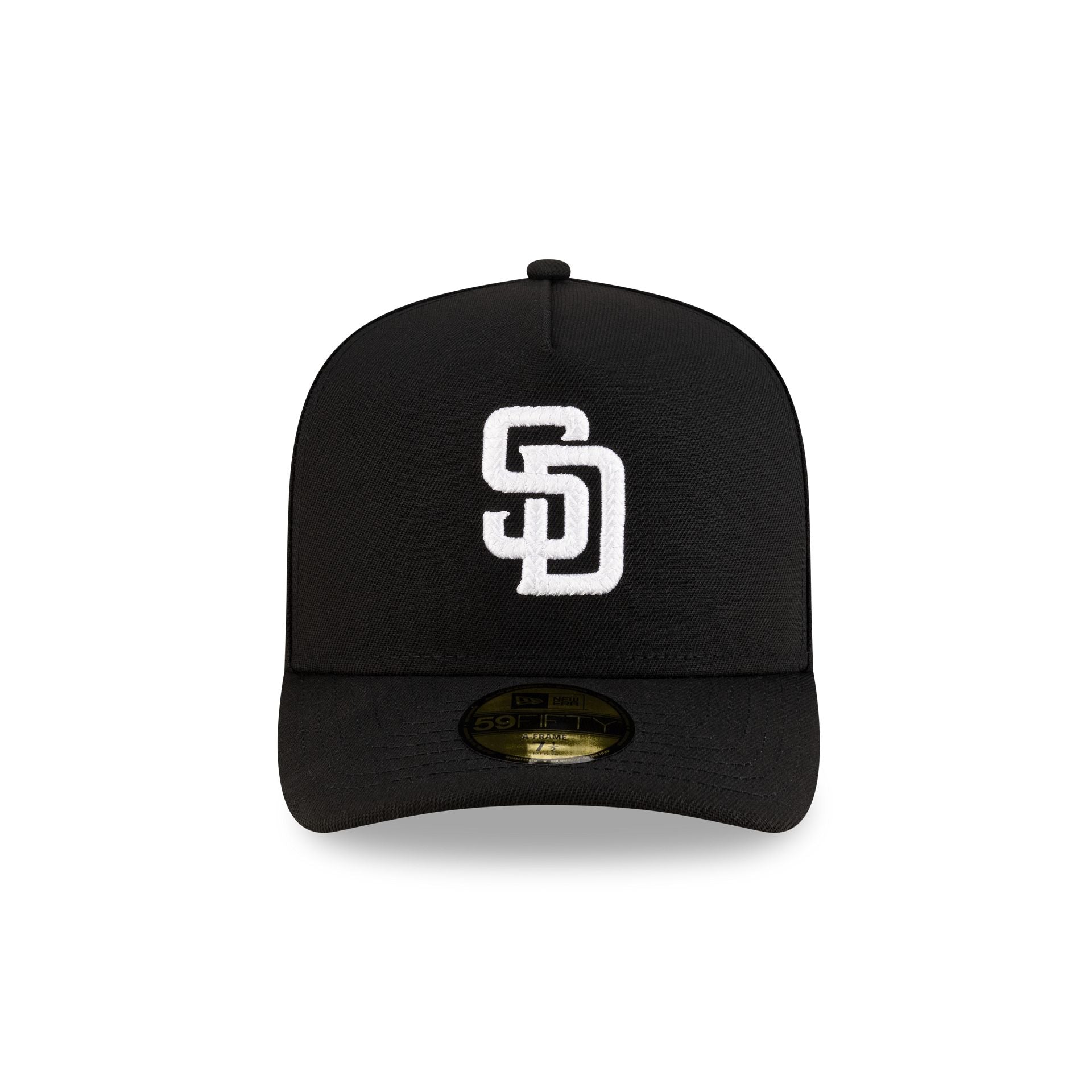 Alternative view of San Diego Padres Black Script Safety Pin 59Fifty A-Frame Fitted Hat