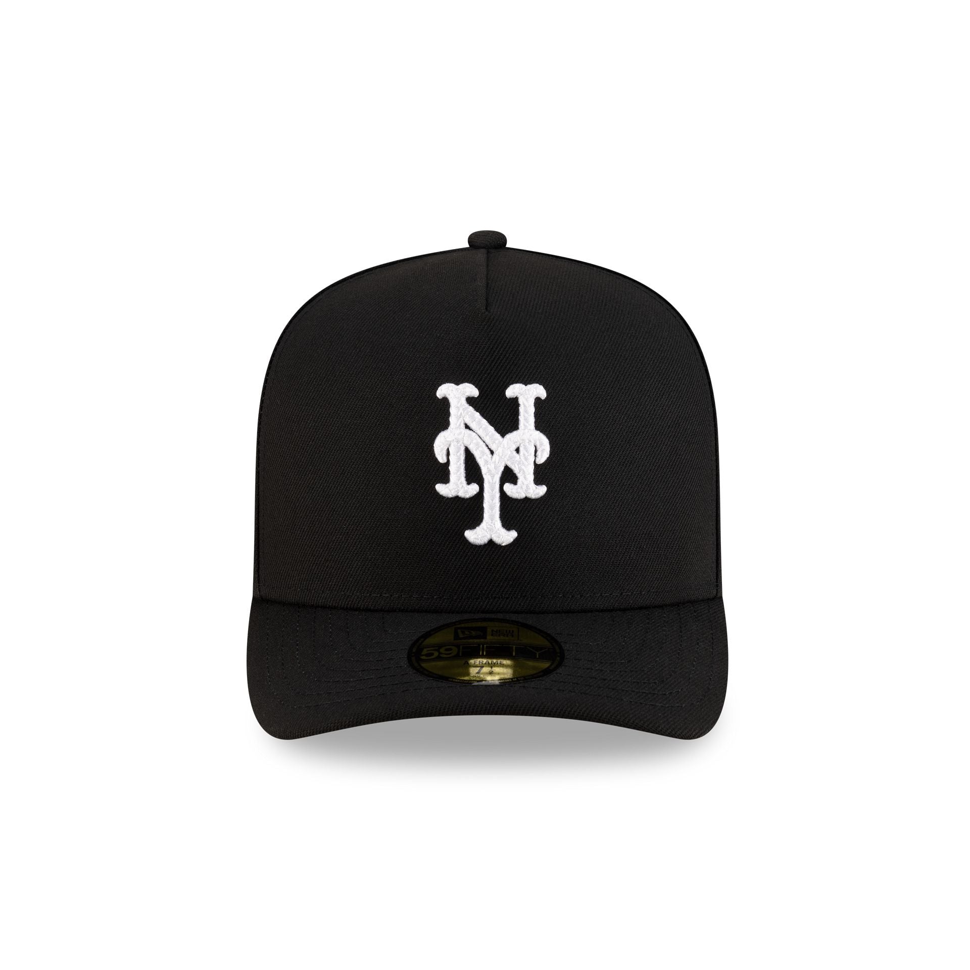 Alternative view of New York Mets Black Script Safety Pin 59Fifty A-Frame Fitted Hat