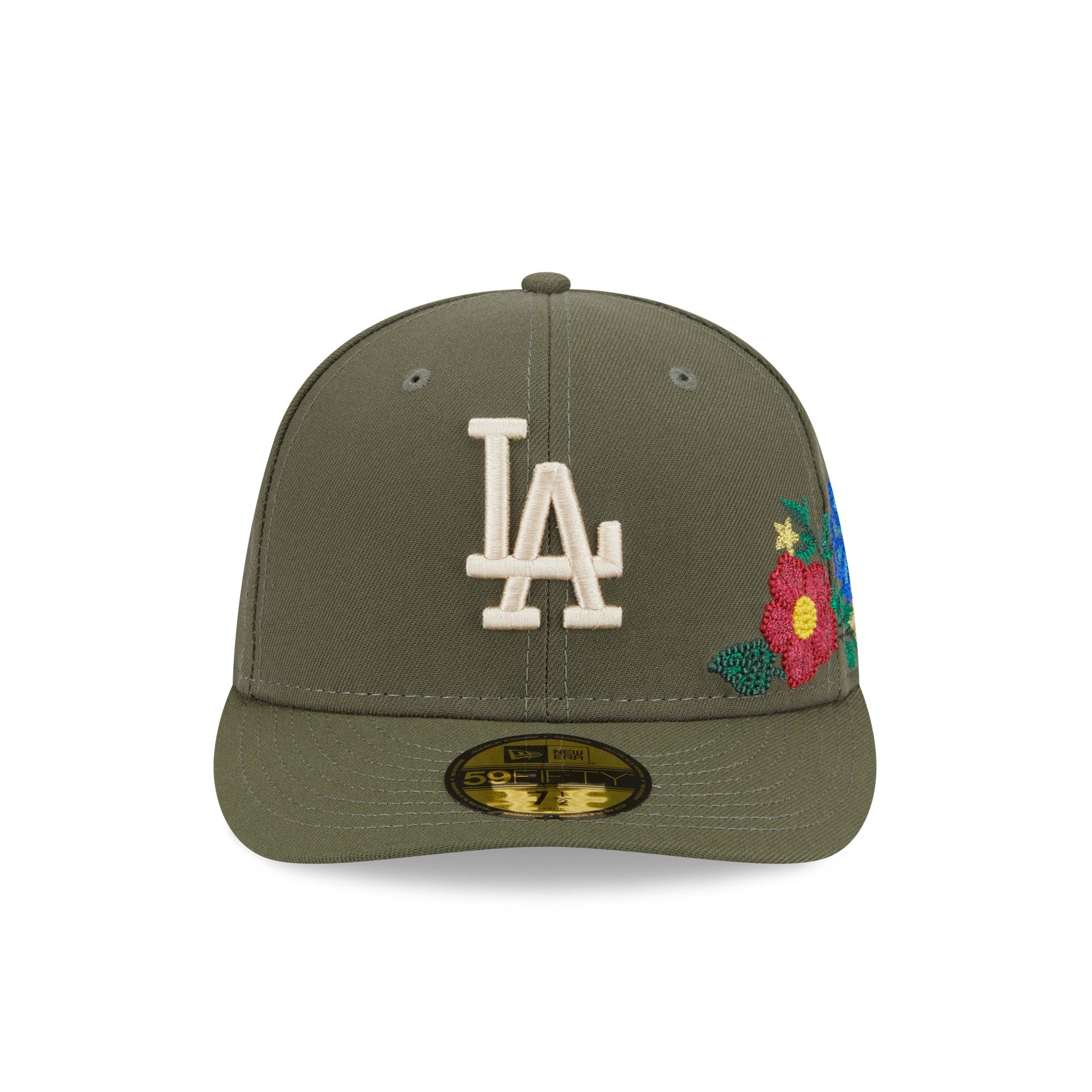 Alternative view of Los Angeles Dodgers Tonal Florals Olive 59Fifty Fitted Hat