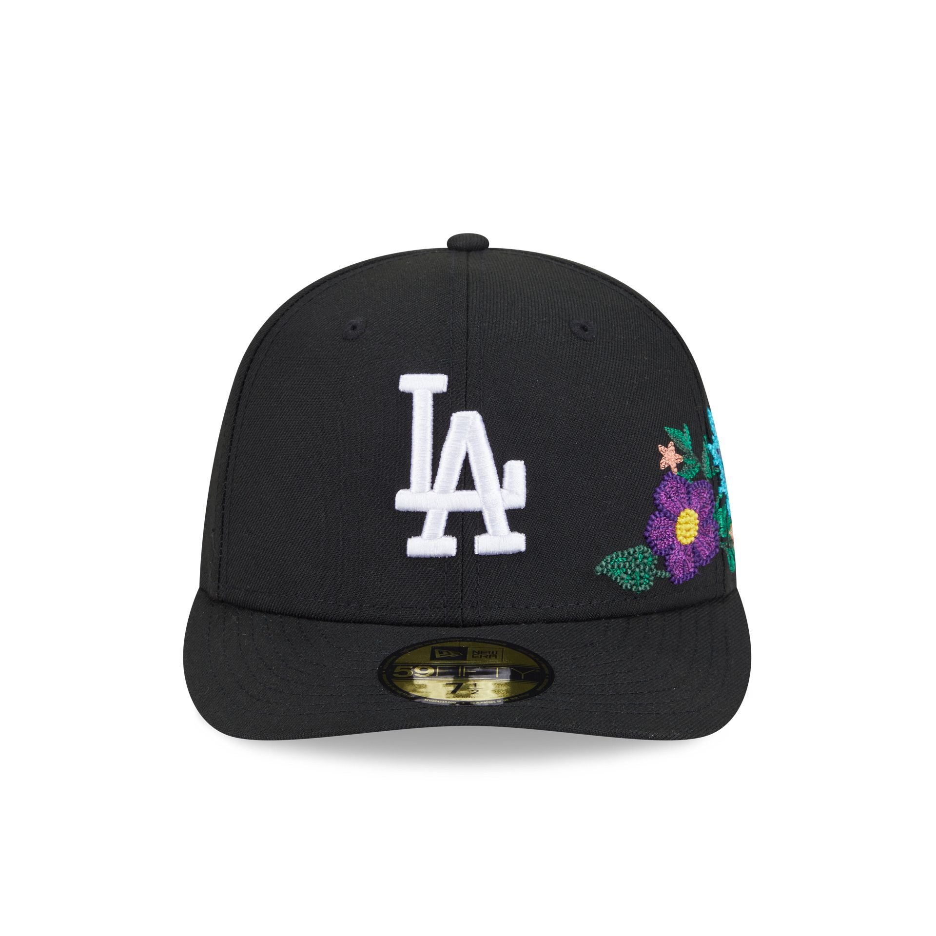 Alternative view of Los Angeles Dodgers Tonal Florals Black 59Fifty Fitted Hat