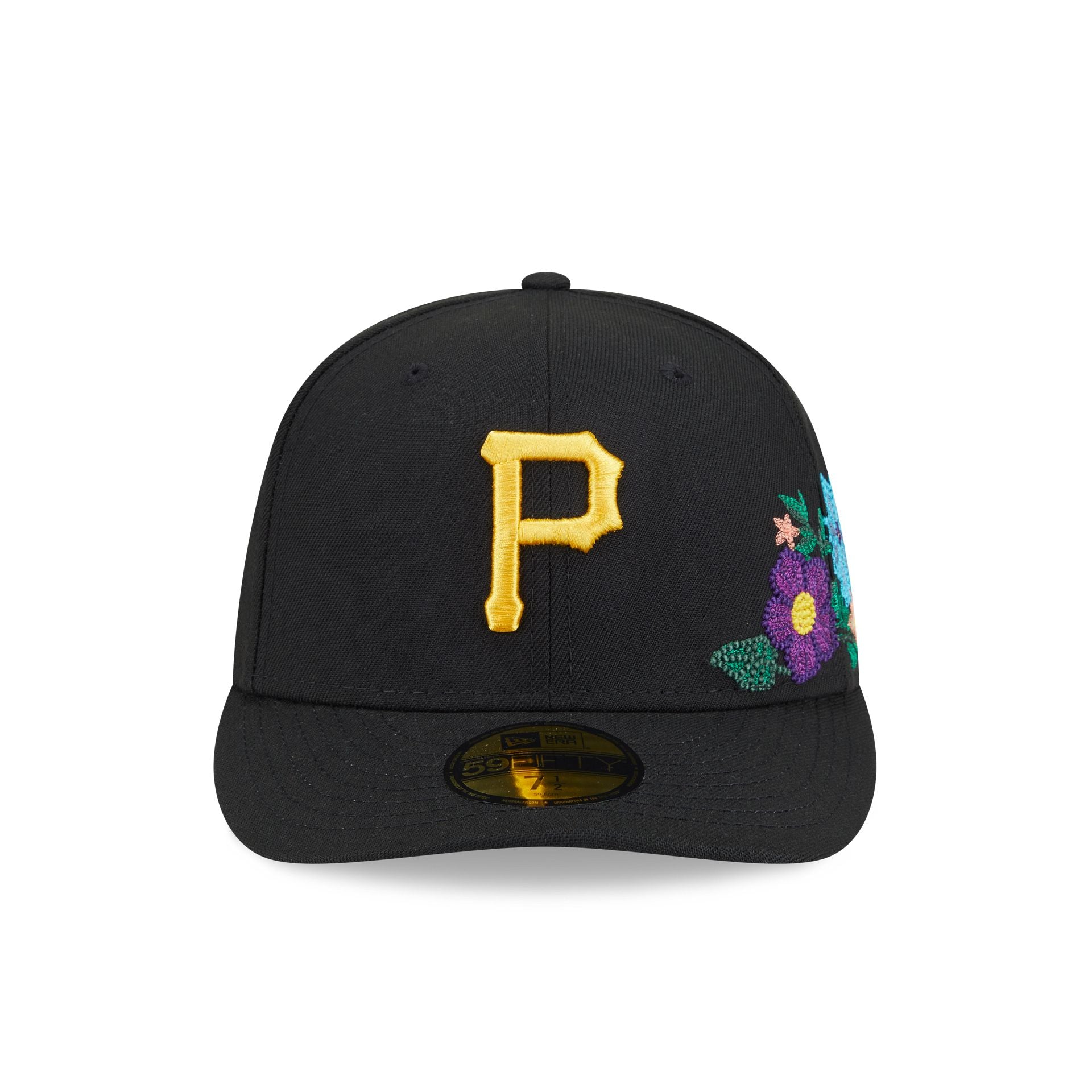 Alternative view of Pittsburgh Pirates Tonal Florals Black 59Fifty Fitted Hat
