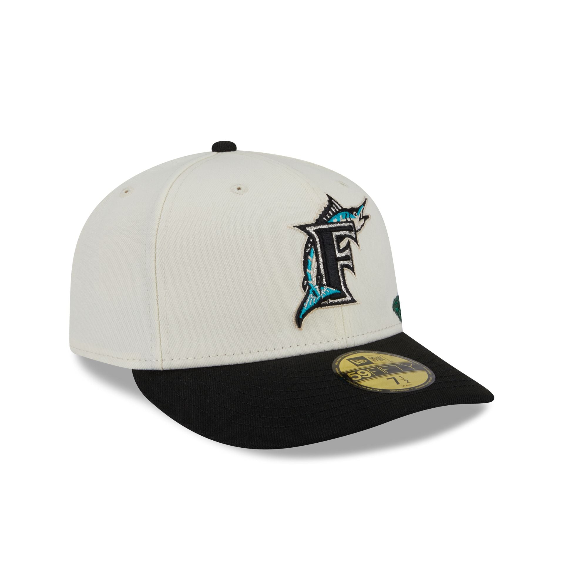 Alternative view of Miami Marlins Cooperstown Tonal Florals White 59Fifty Fitted Hat