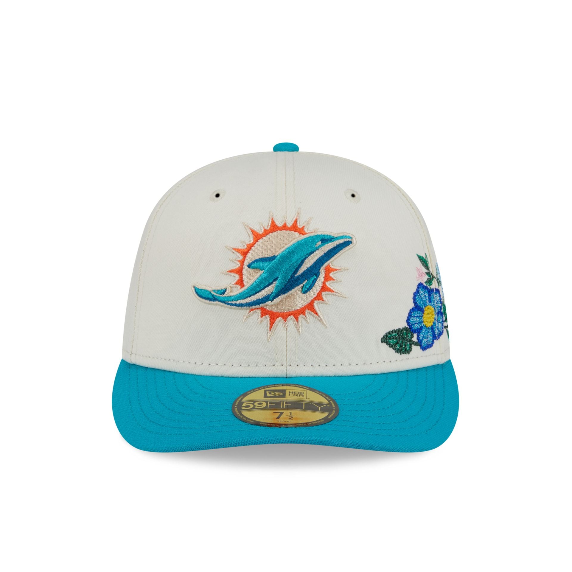 Alternative view of Miami Dolphins Tonal Florals White 59Fifty Fitted Hat
