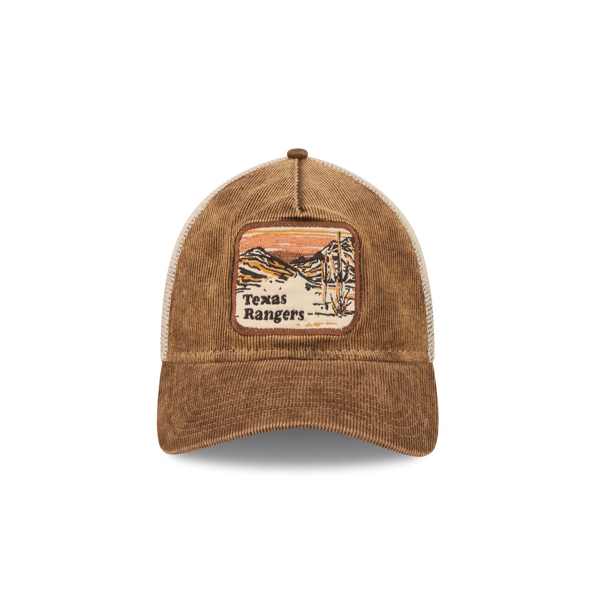 Alternative view of Texas Rangers Vintage Landscape Brown 9Twenty A-Frame Trucker Hat