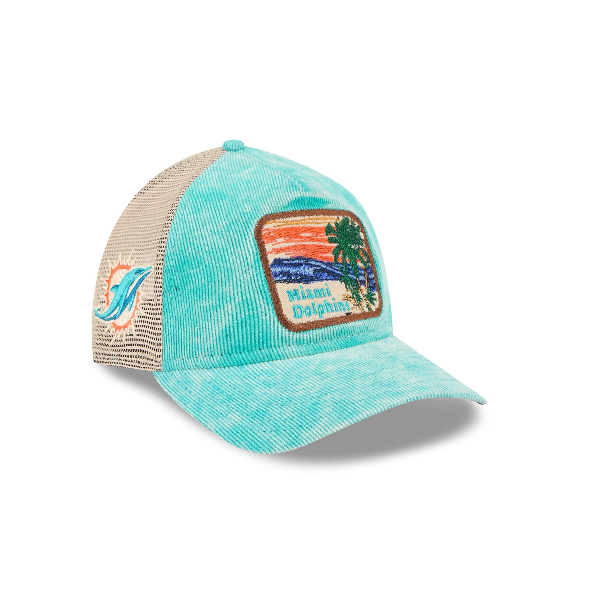 Miami Dolphins Vintage Landscape 9Twenty A-Frame Trucker Hat