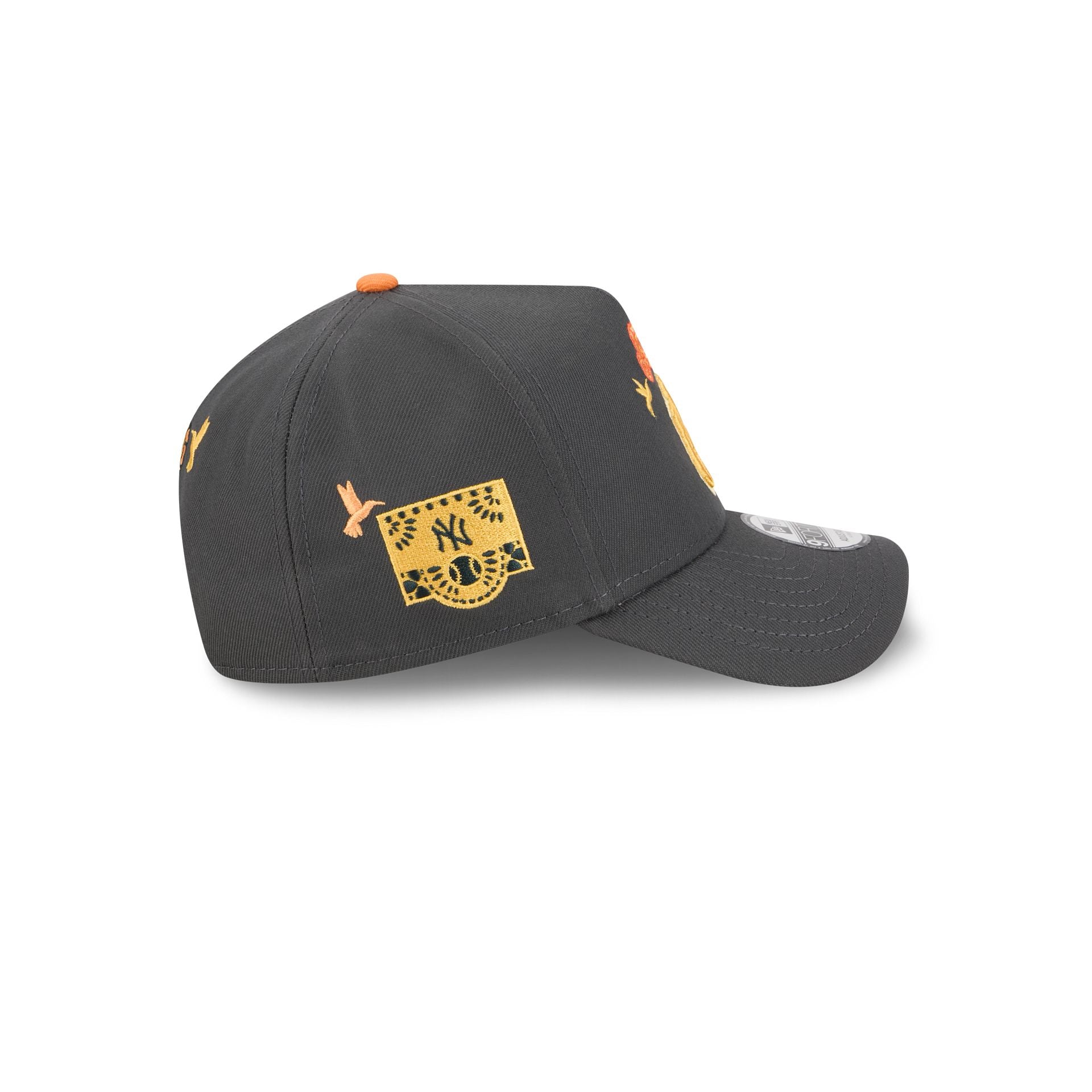 New York Yankees Day Of The Dead Graphite 9Forty A-Frame Snapback Hat - Image 4