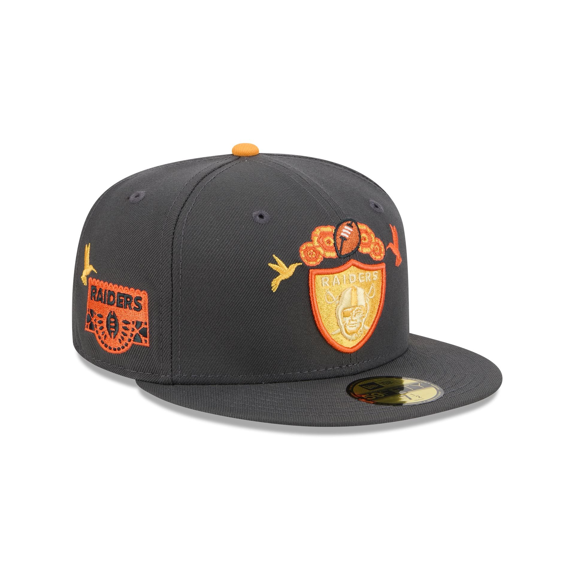 Las Vegas Raiders Day Of The Dead Graphite 59Fifty Fitted Hat