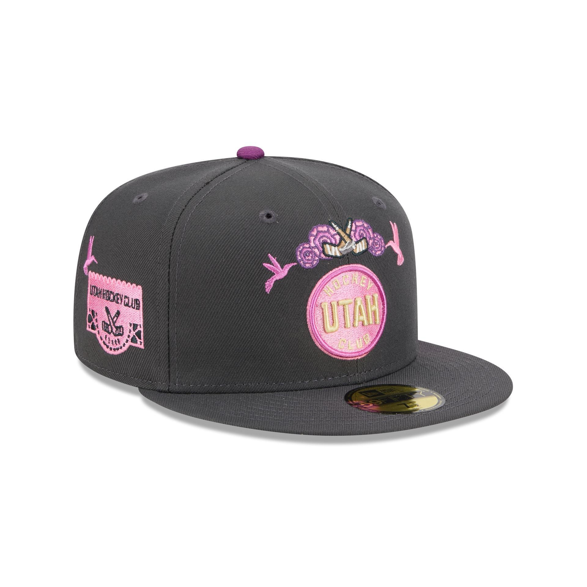 Utah Hockey Club Day Of The Dead Graphite 59Fifty Fitted Hat
